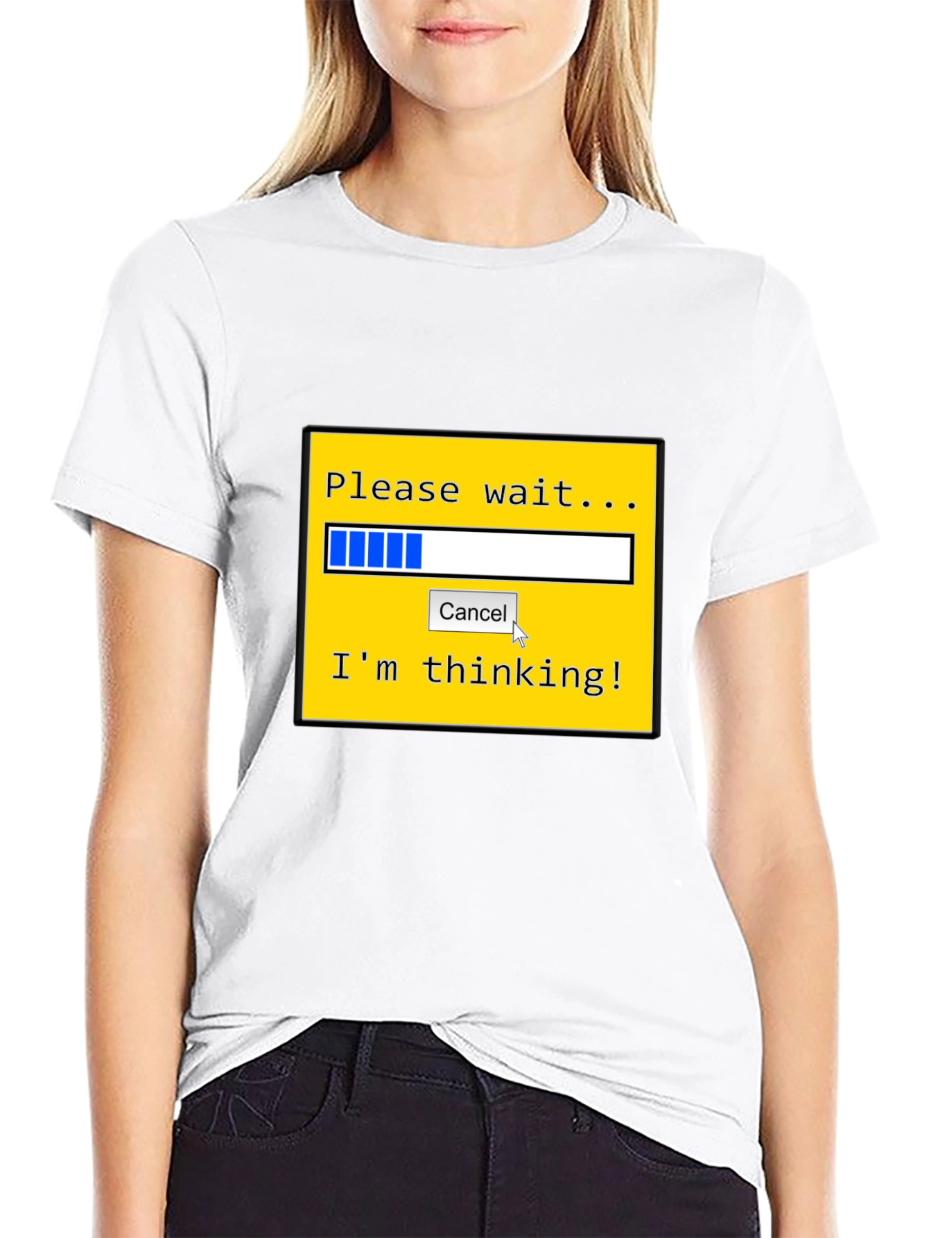 Thinking Loading Bar Graphic Tee - Black