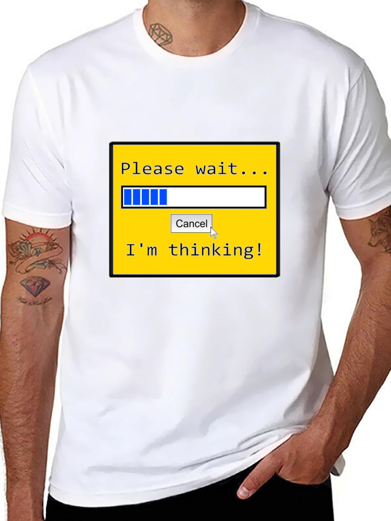 Thinking Loading Bar Graphic Tee - Black