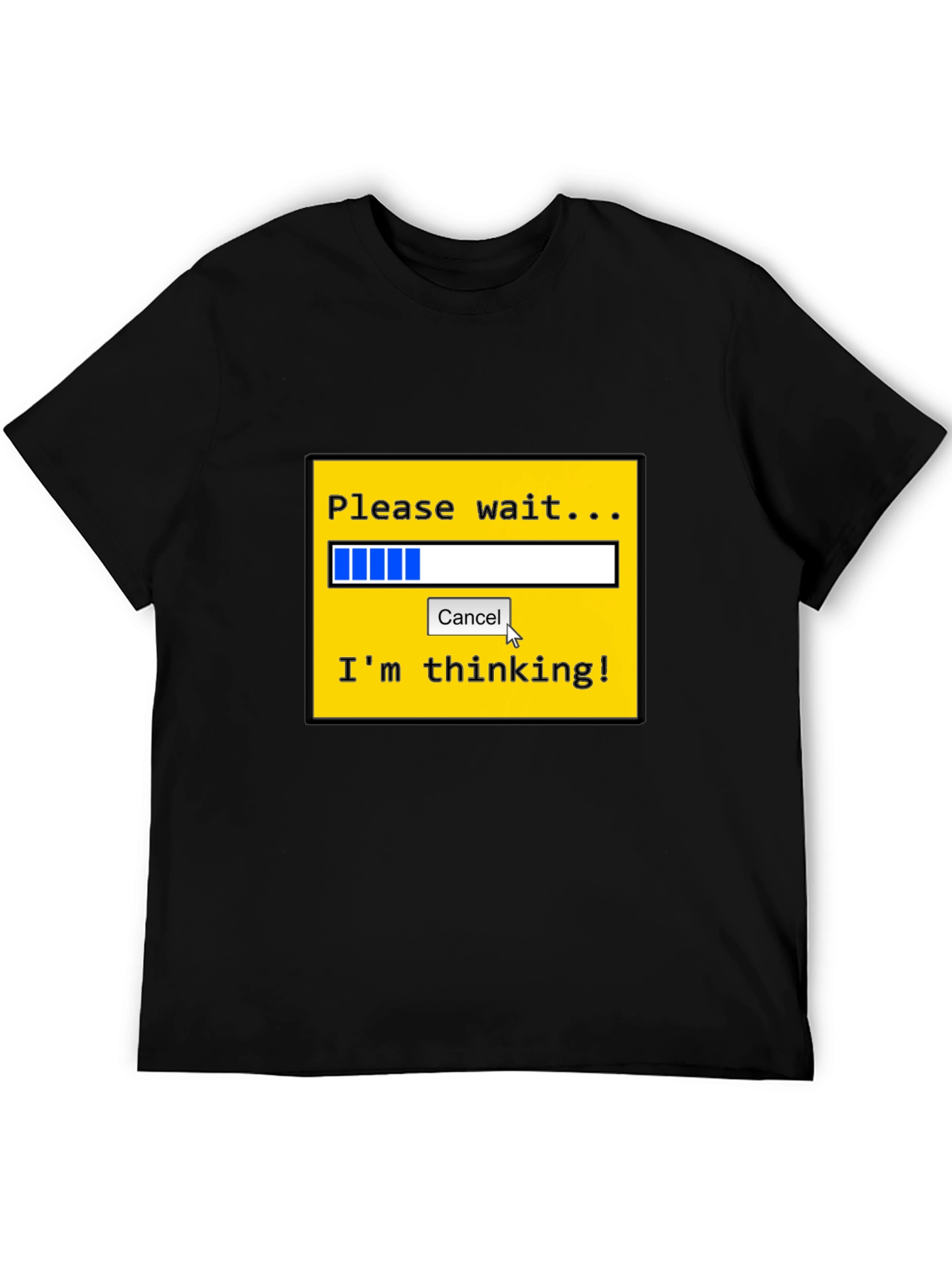 Thinking Loading Bar Graphic Tee - Black