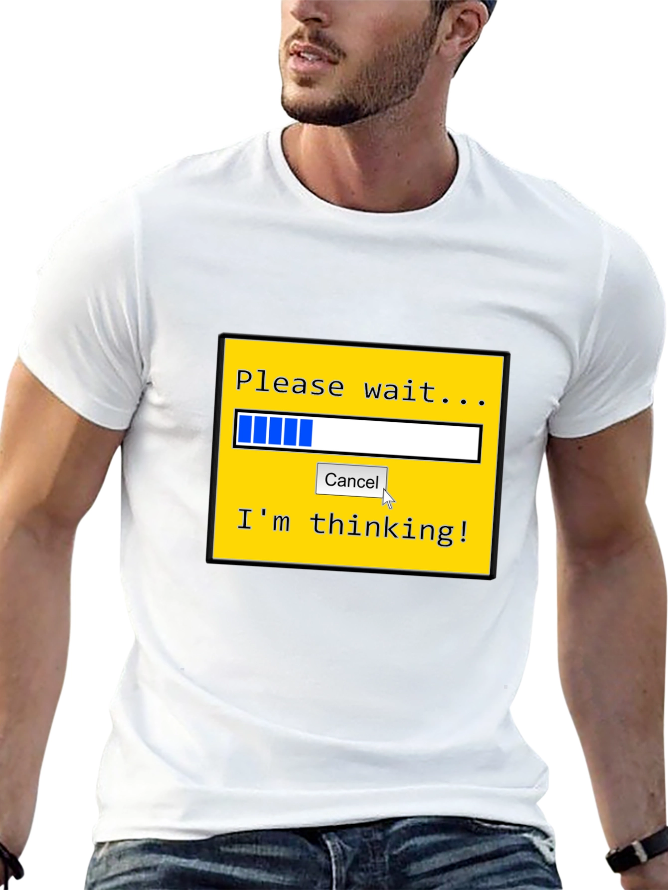 Thinking Loading Bar Graphic Tee - Black