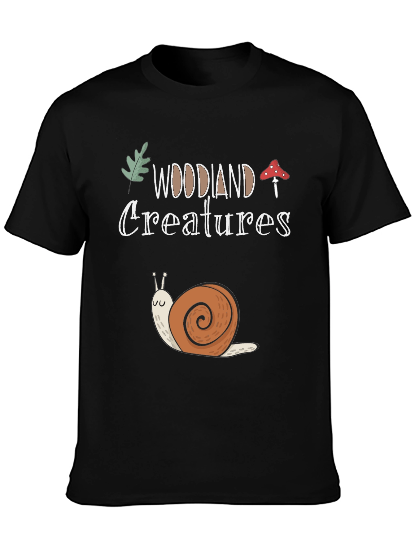 Woodland Creatures Snail Graphic T-Shirt