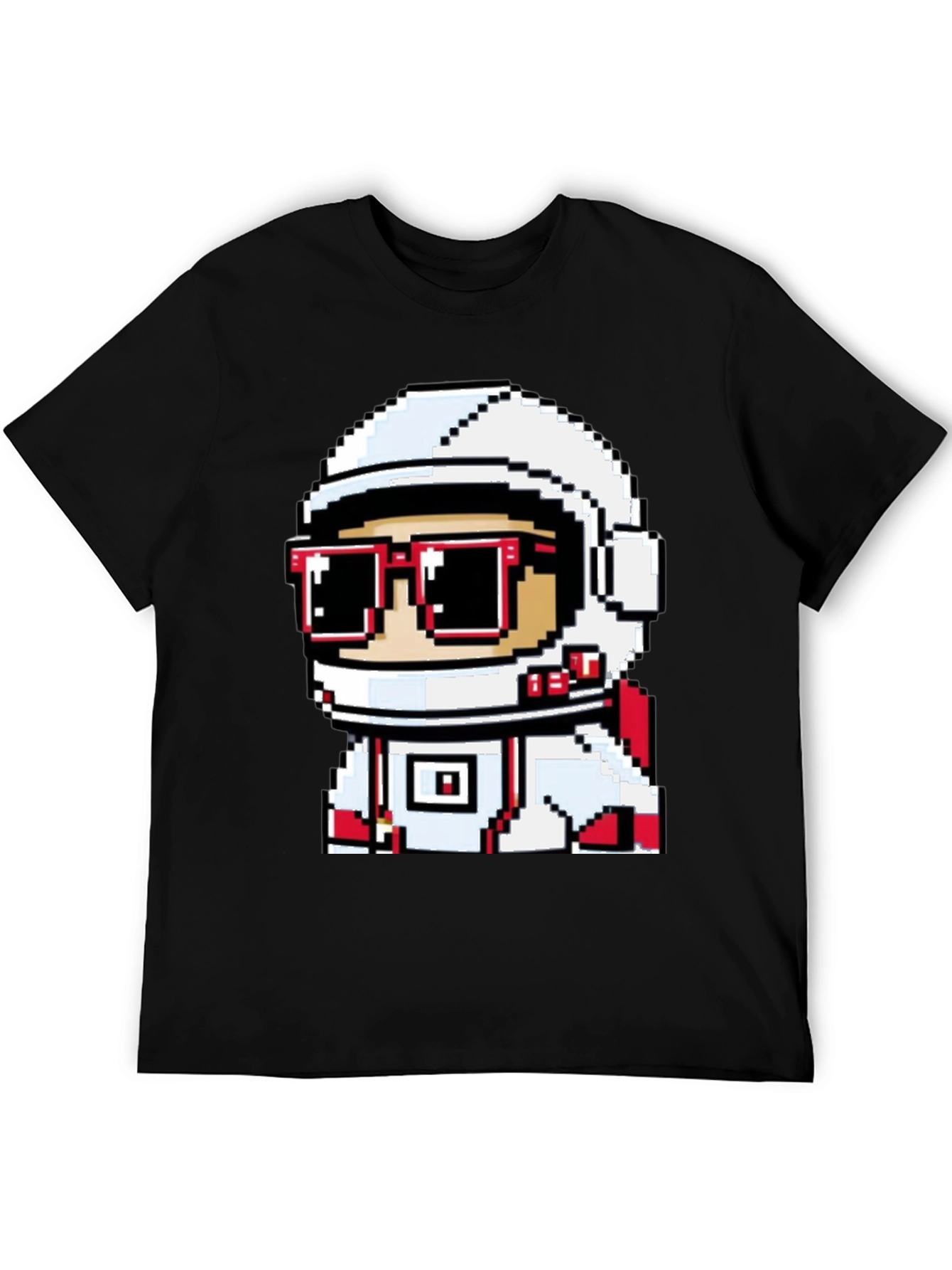 Pixel Astronaut Graphic T-Shirt - Black