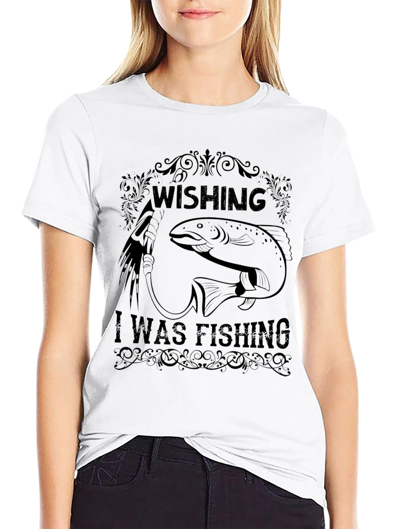 Wishing I Was Fishing T-Shirt - Angler Gift