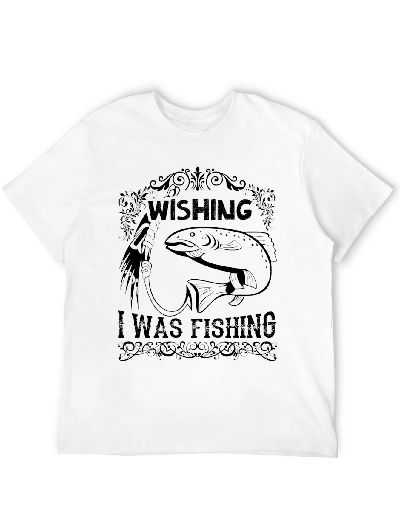 Wishing I Was Fishing T-Shirt - Angler Gift