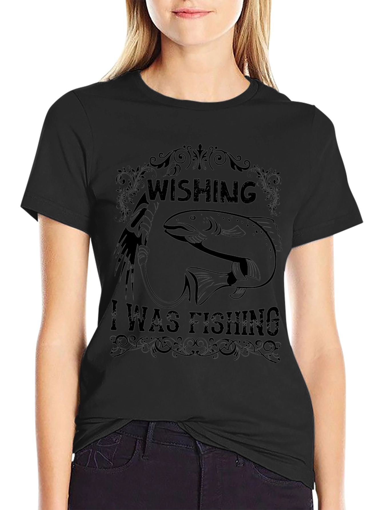 Wishing I Was Fishing T-Shirt - Angler Gift