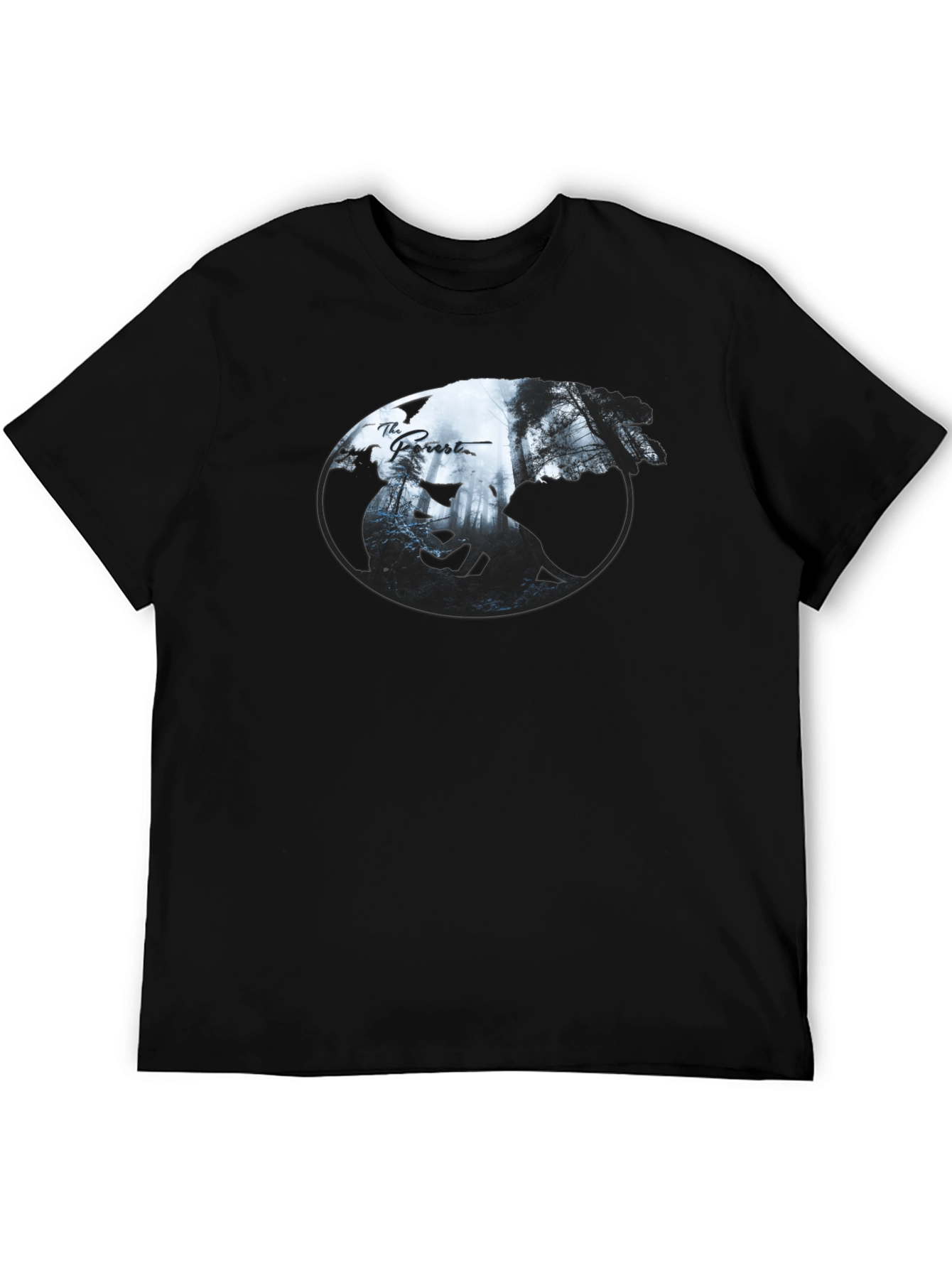 The Forest Yin Yang Graphic Black T-Shirt