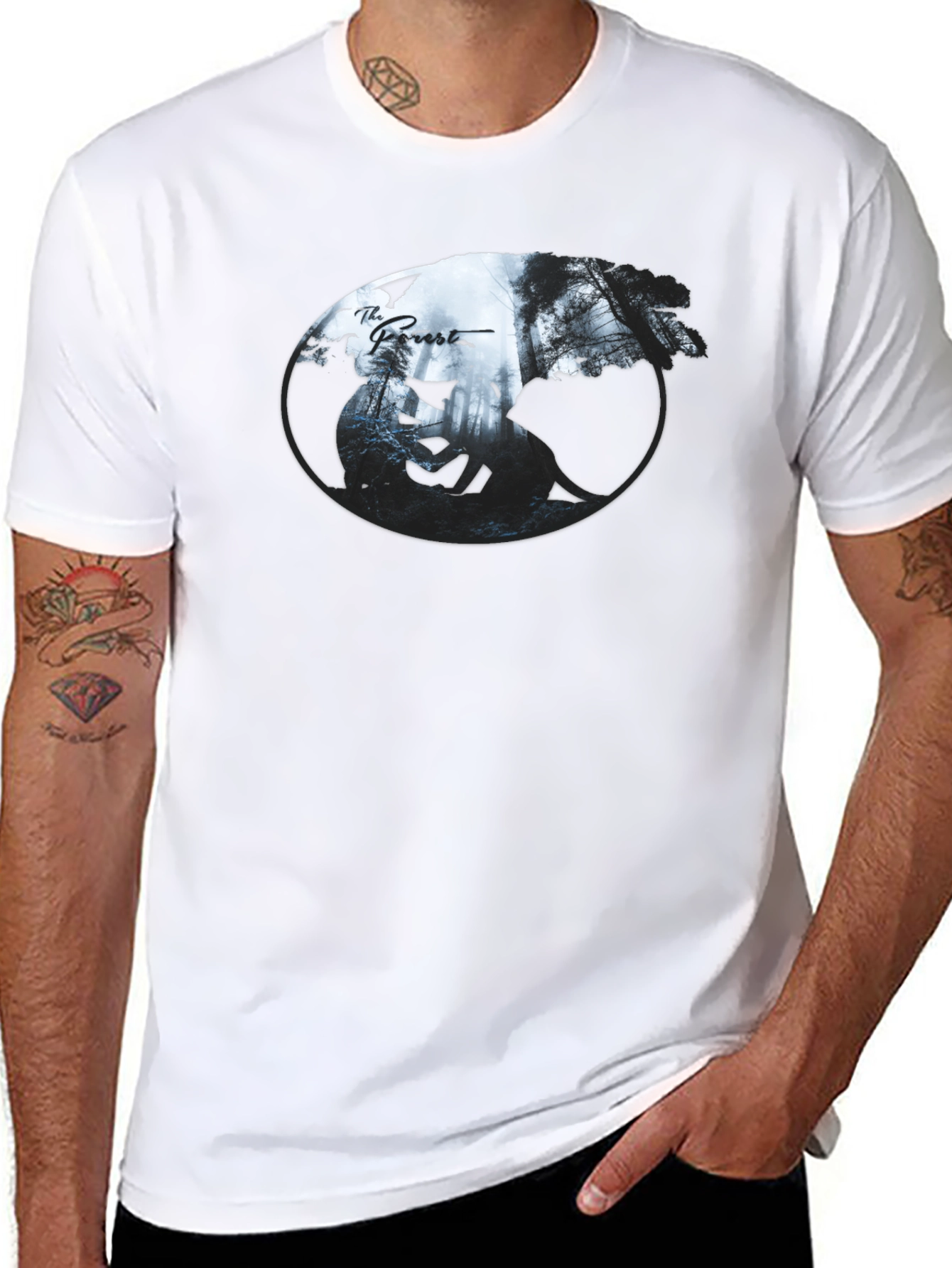 The Forest Yin Yang Graphic Black T-Shirt