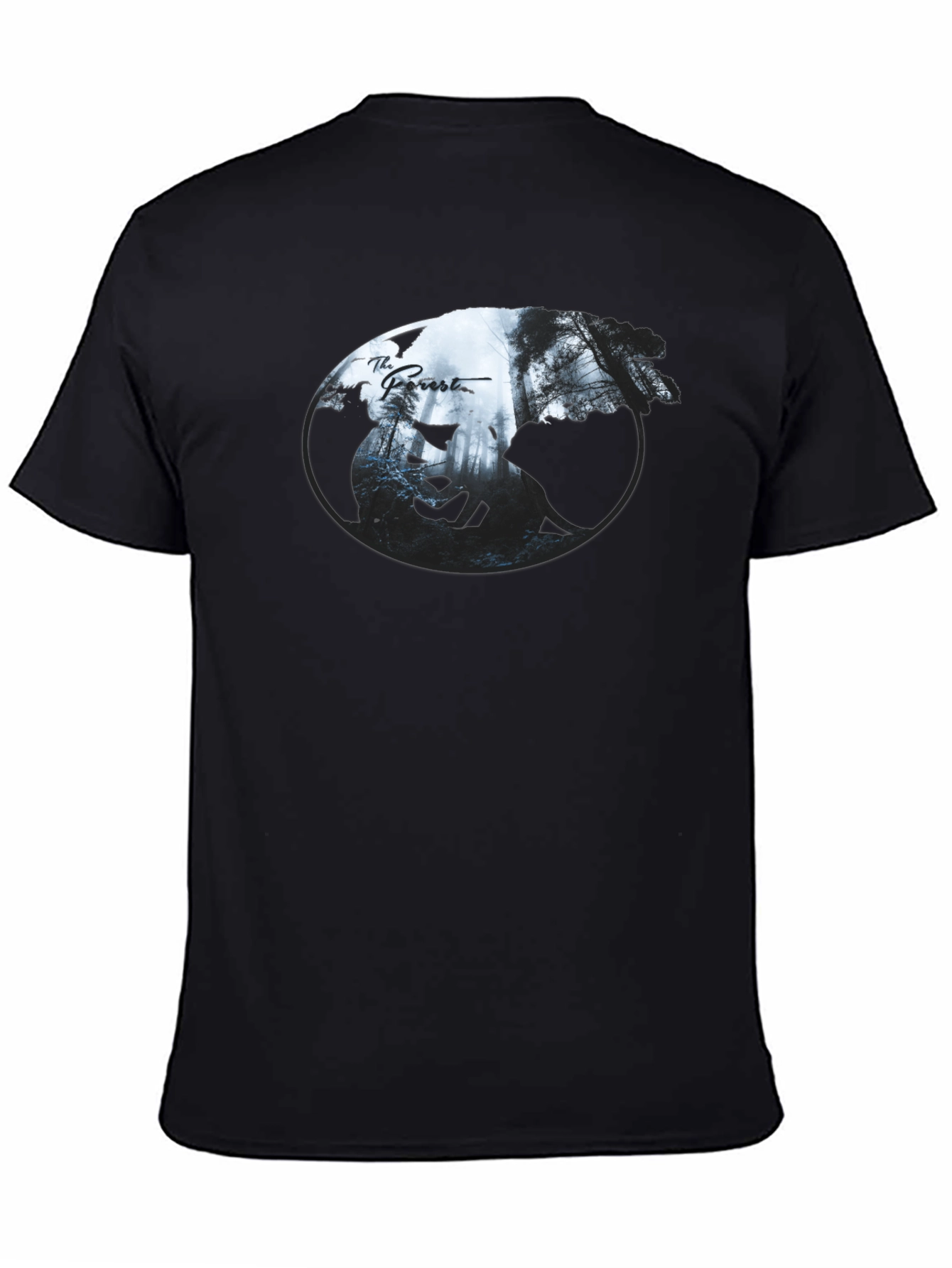 The Forest Yin Yang Graphic Black T-Shirt