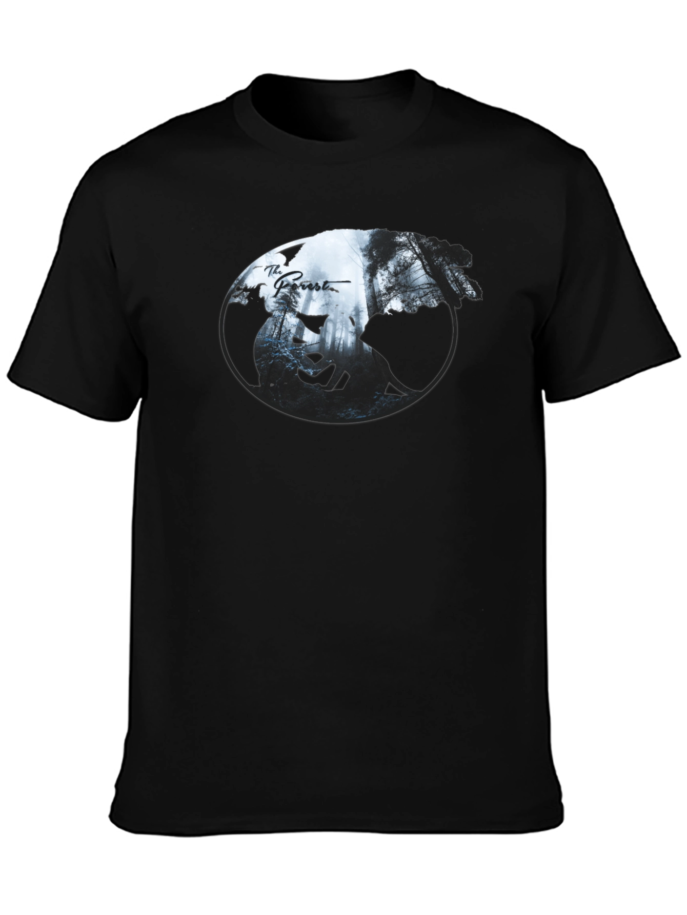 The Forest Yin Yang Graphic Black T-Shirt