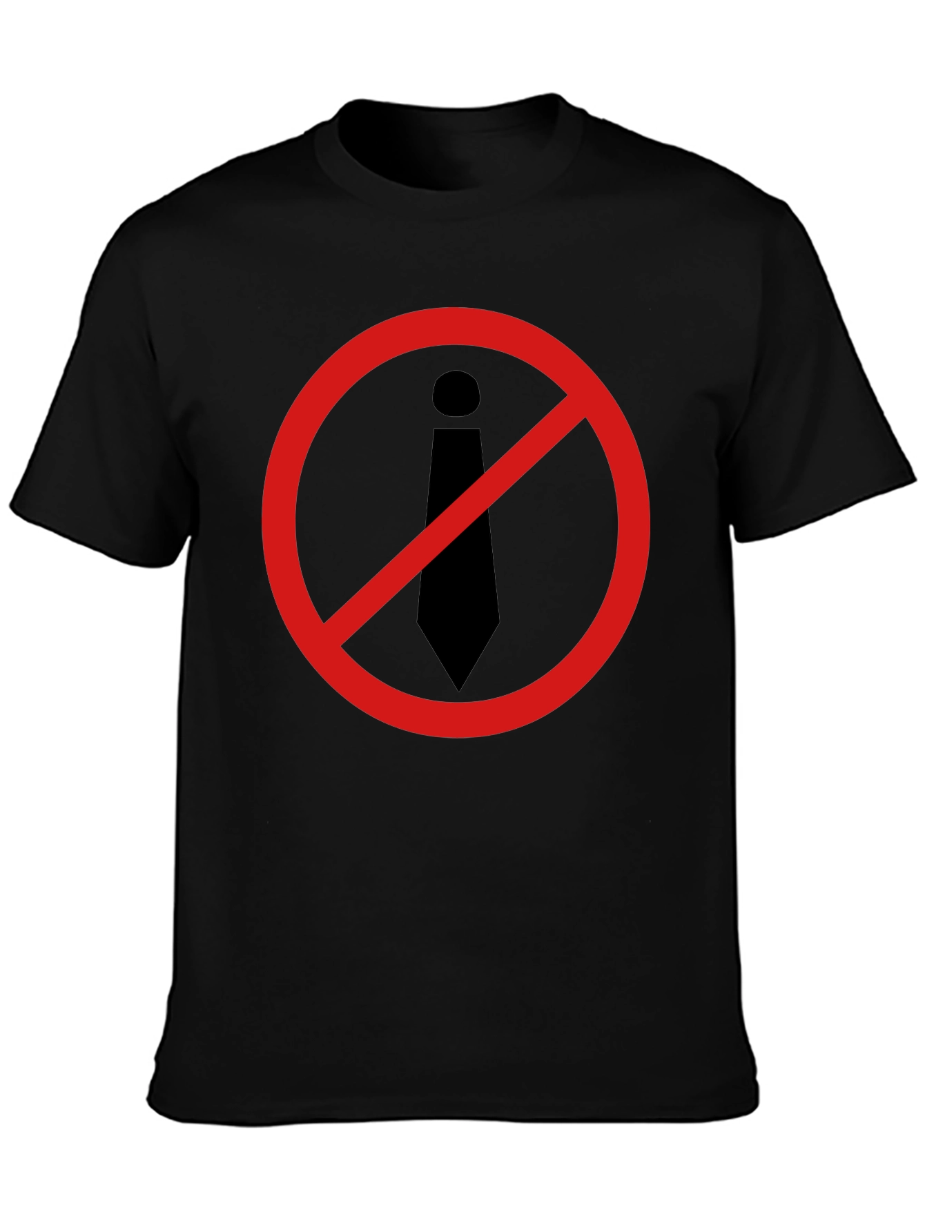 Anti-Tie Black T-Shirt - Office Rebellion!