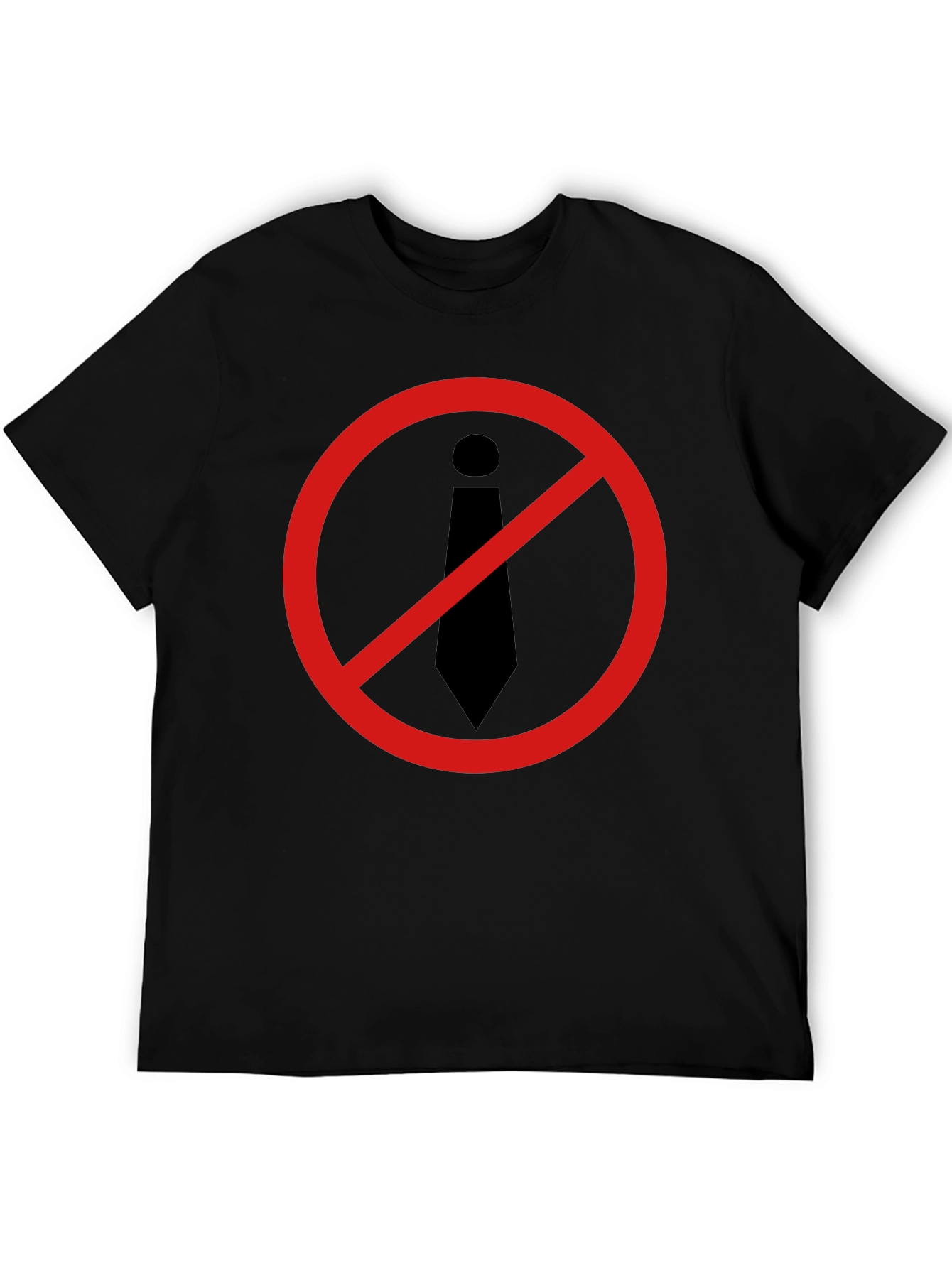 Anti-Tie Black T-Shirt - Office Rebellion!