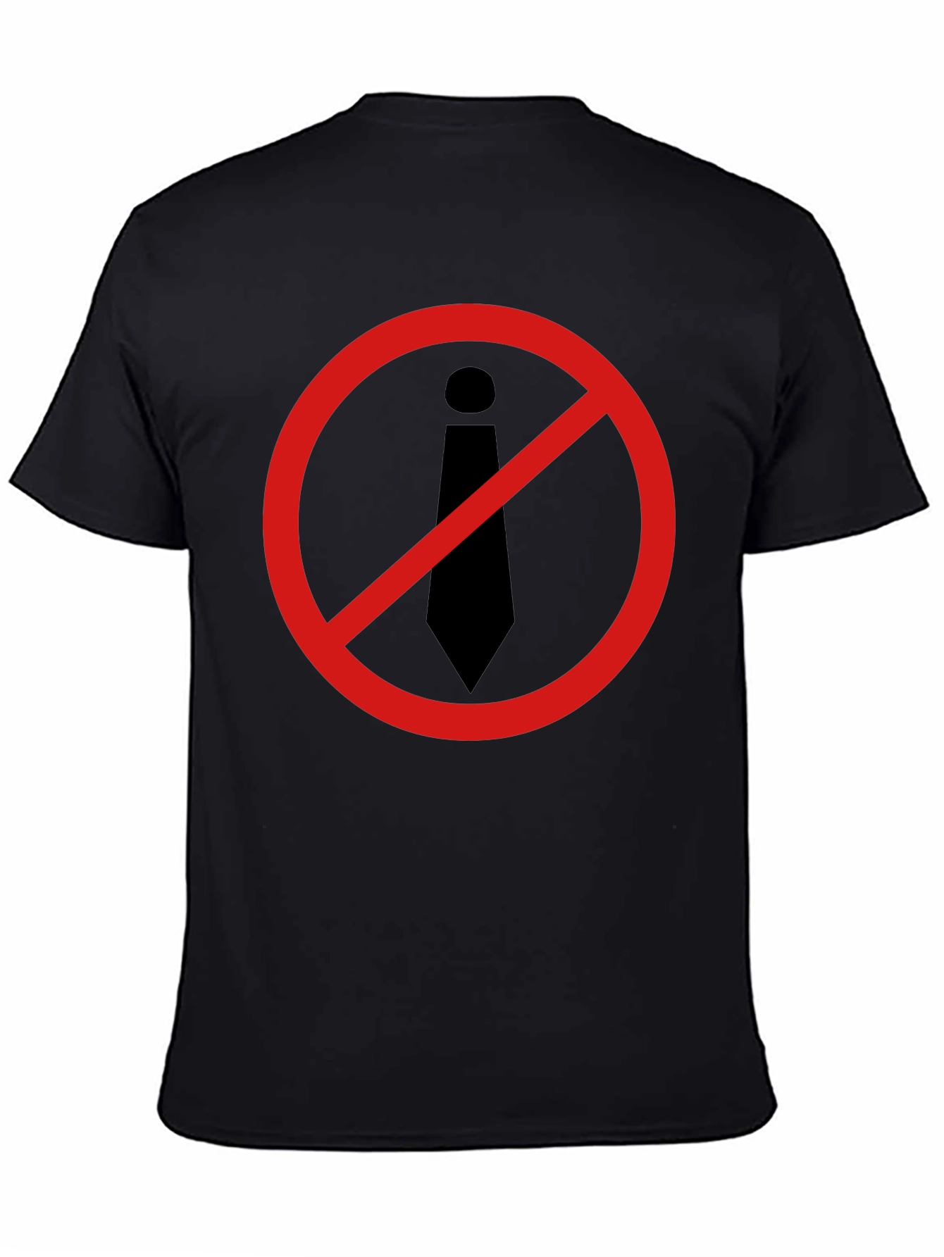 Anti-Tie Black T-Shirt - Office Rebellion!