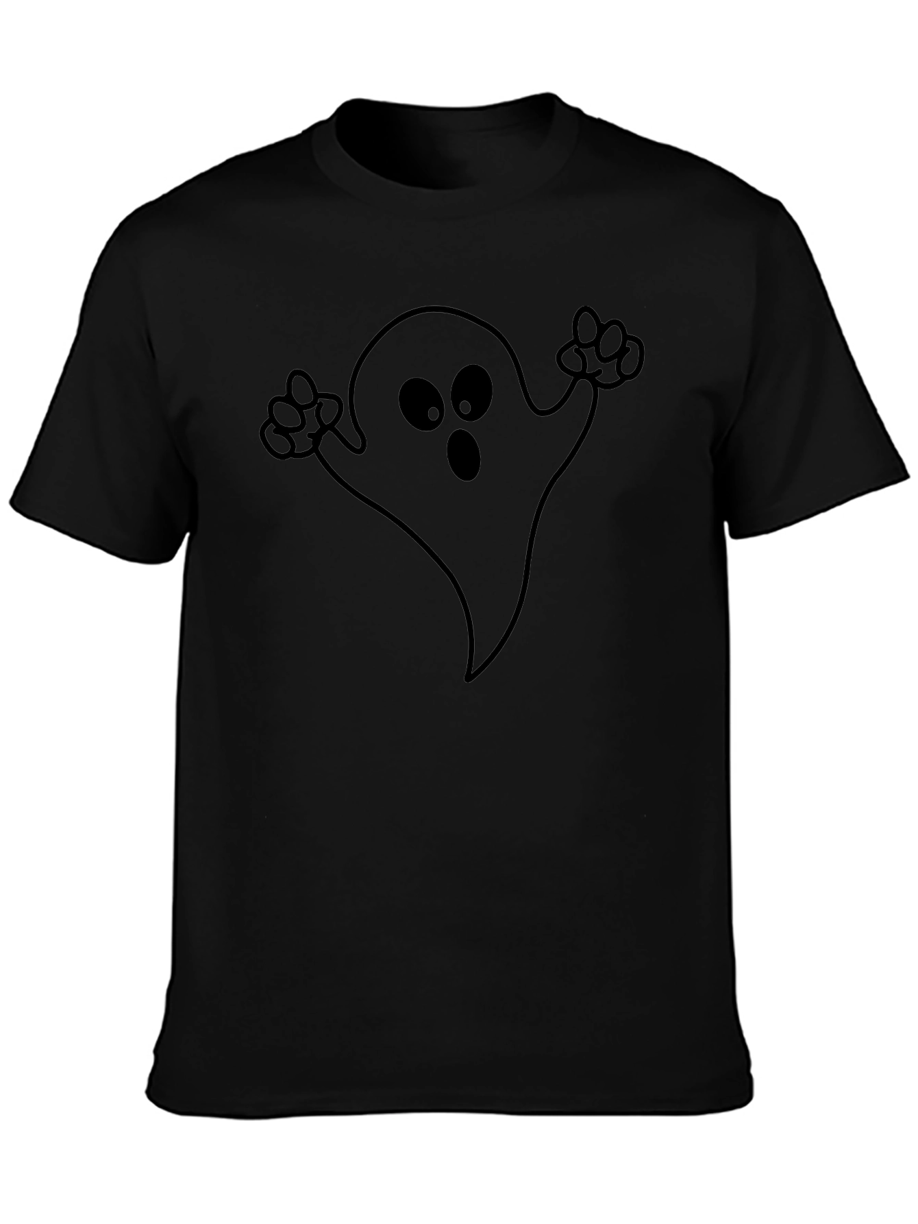 Spooky Ghost Graphic Black T-Shirt - Halloween Apparel