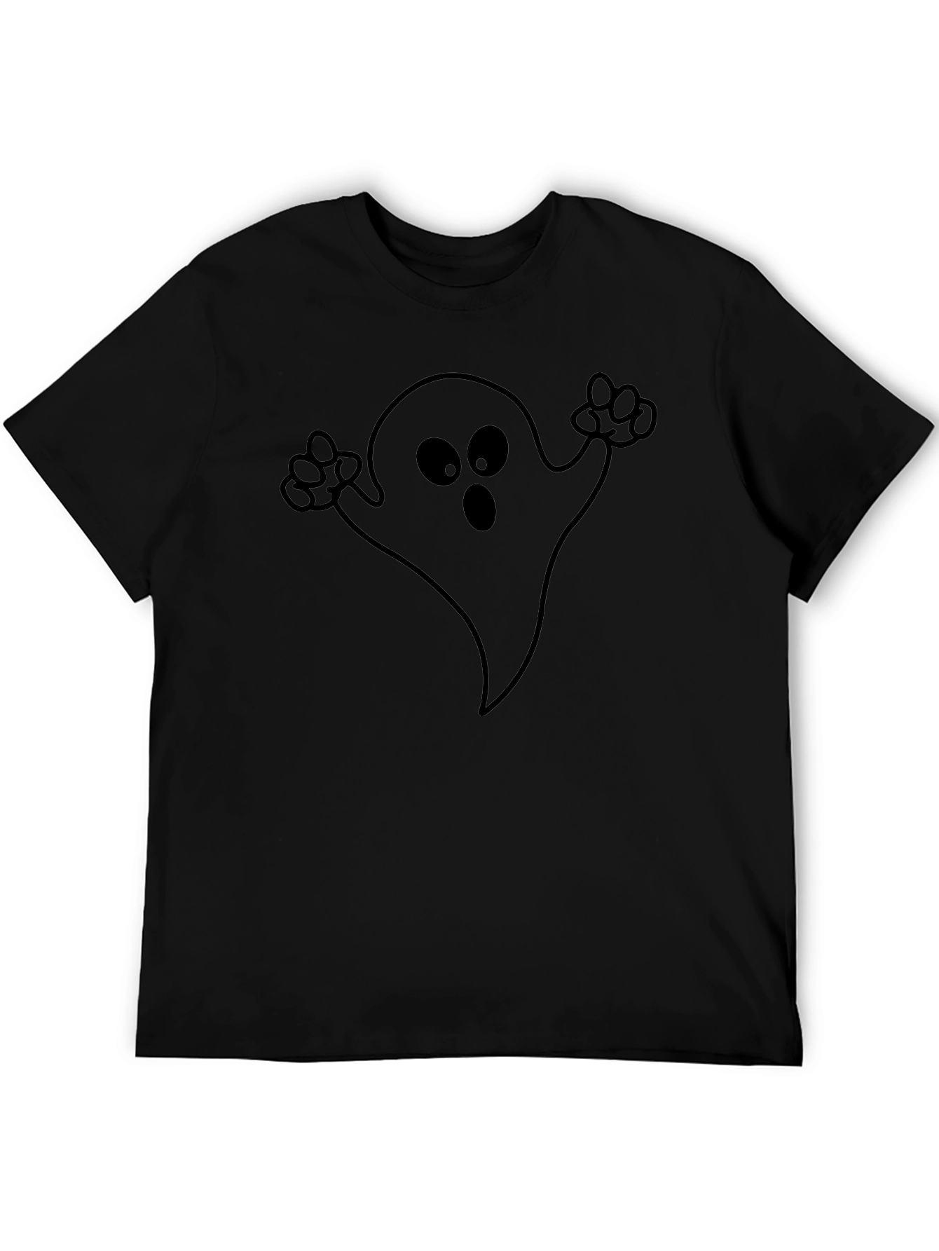 Spooky Ghost Graphic Black T-Shirt - Halloween Apparel