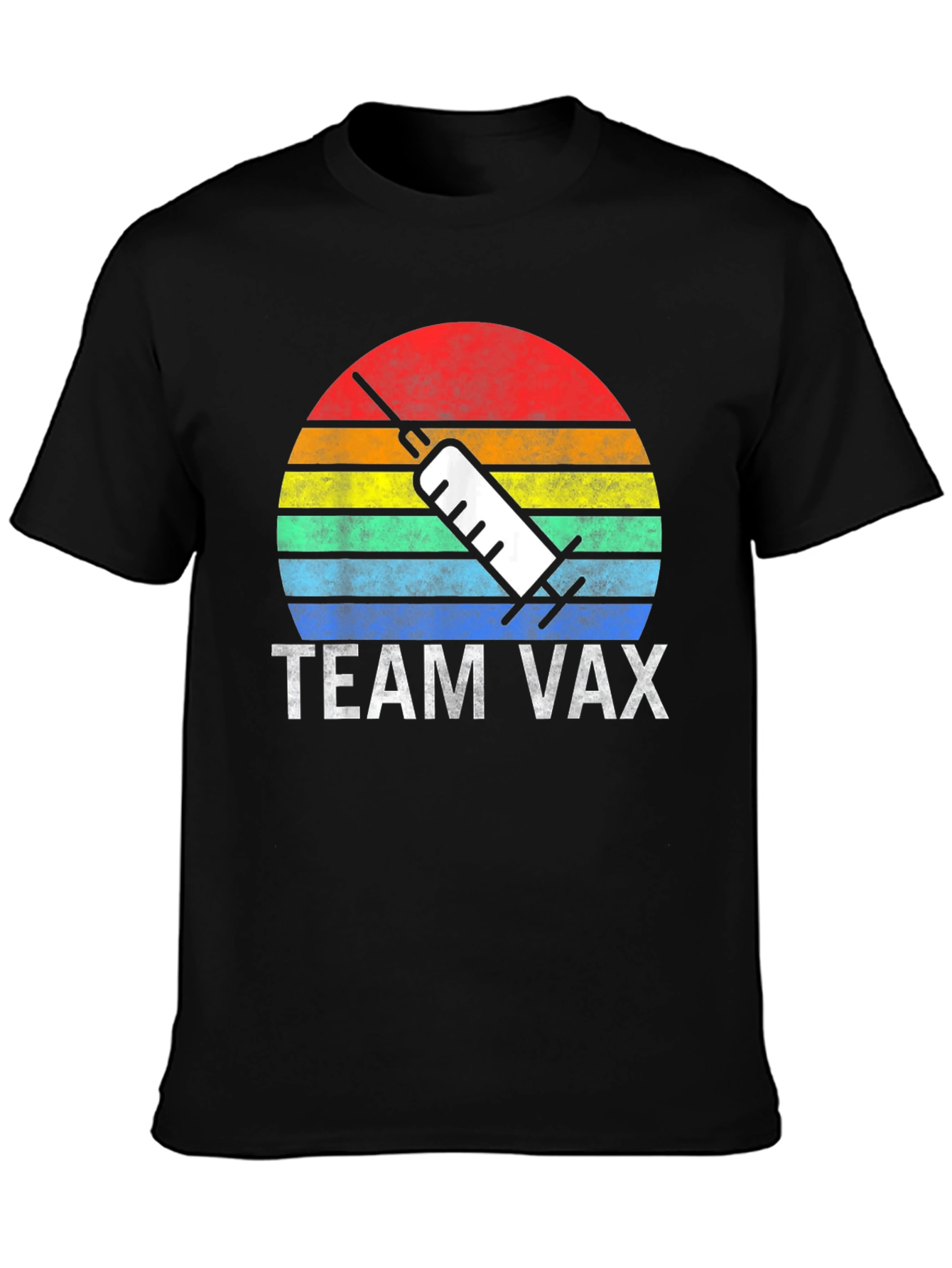 Team Vax T-Shirt Vaccine Syringe Sunset Graphic Tee