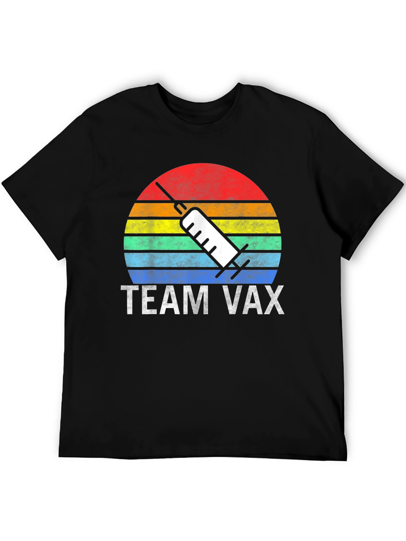 Team Vax T-Shirt Vaccine Syringe Sunset Graphic Tee