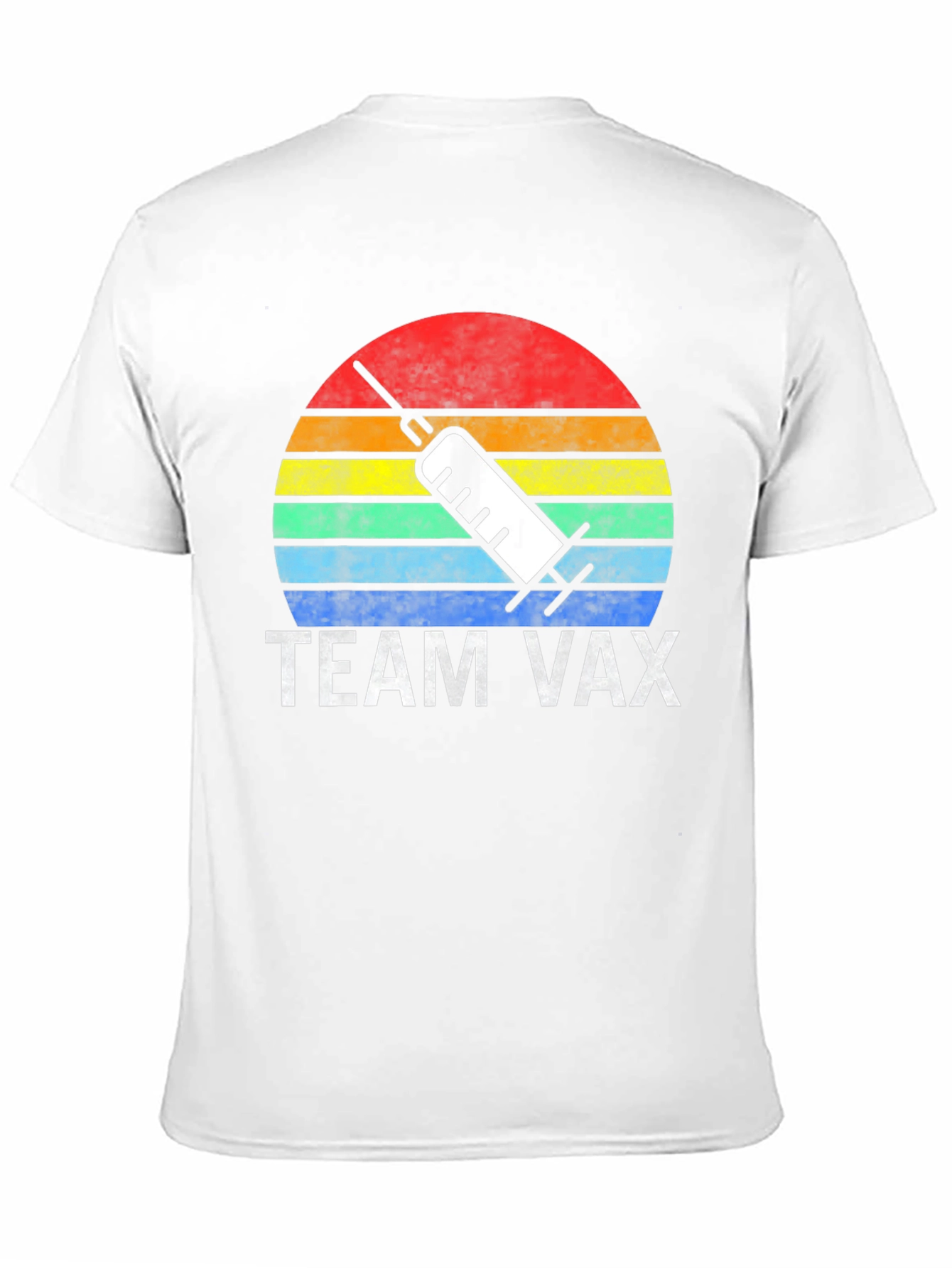 Team Vax T-Shirt Vaccine Syringe Sunset Graphic Tee