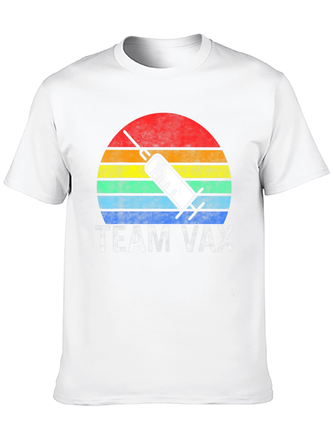 Team Vax T-Shirt Vaccine Syringe Sunset Graphic Tee