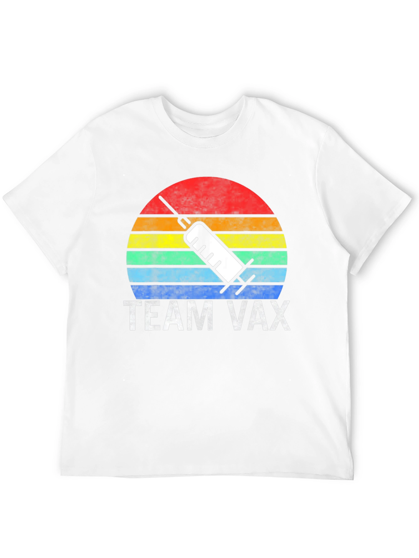 Team Vax T-Shirt Vaccine Syringe Sunset Graphic Tee