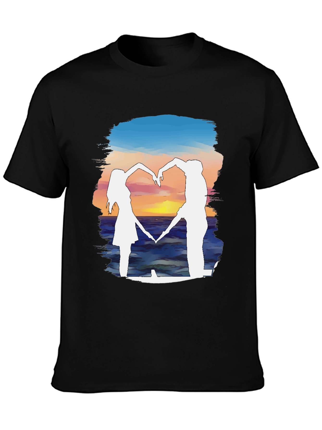 Sunset Heart Silhouette Graphic Tee