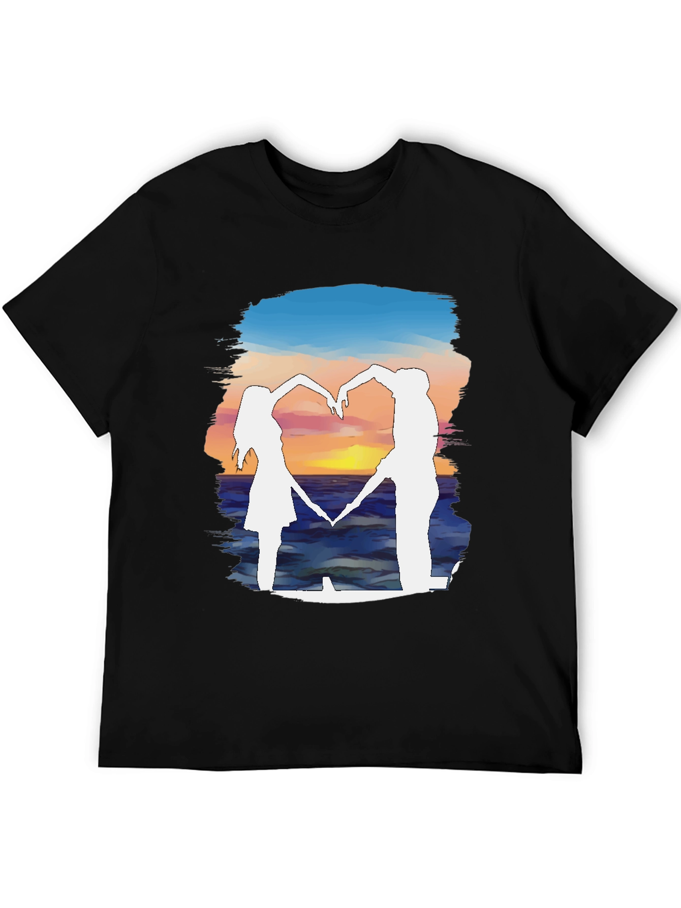 Sunset Heart Silhouette Graphic Tee