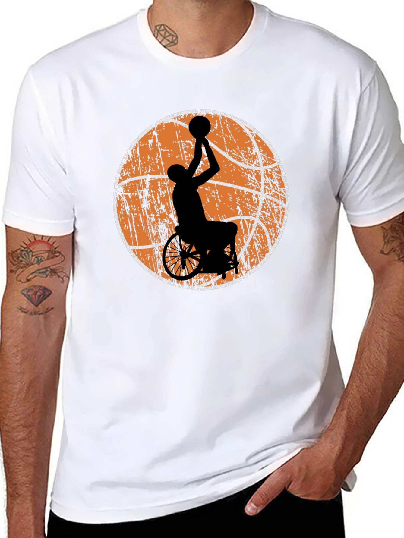 Wheelchair Basketball Graphic Tee - Black