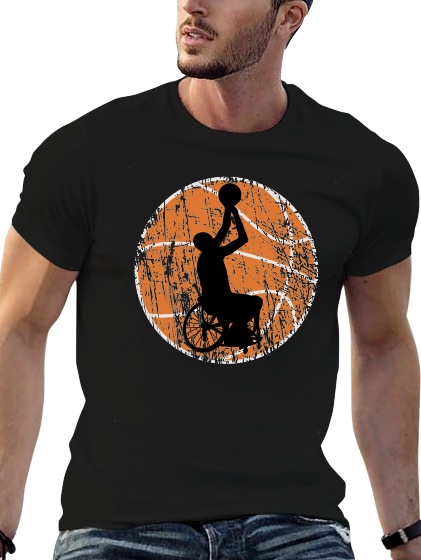 Wheelchair Basketball Graphic Tee - Black
