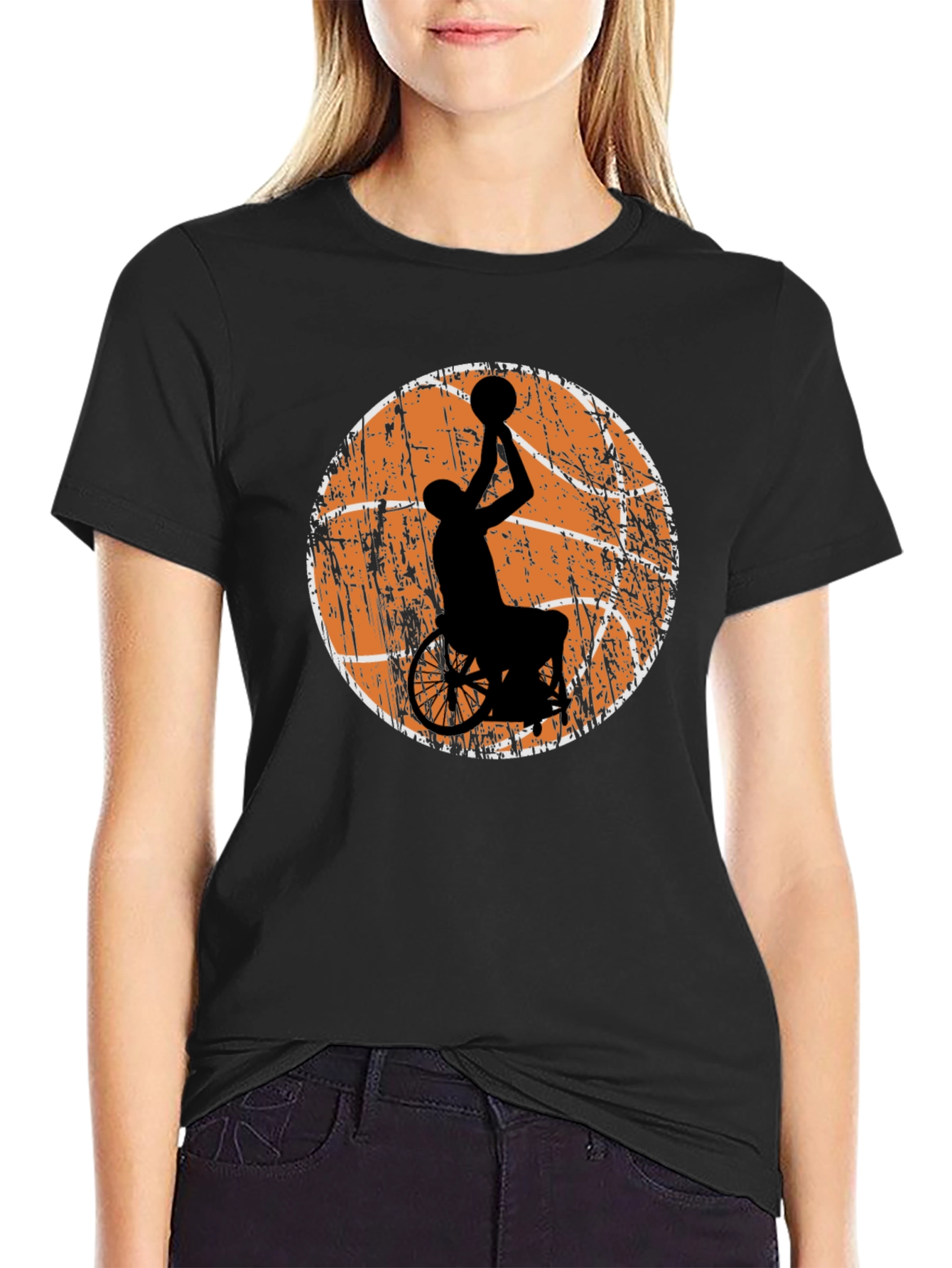 Wheelchair Basketball Graphic Tee - Black