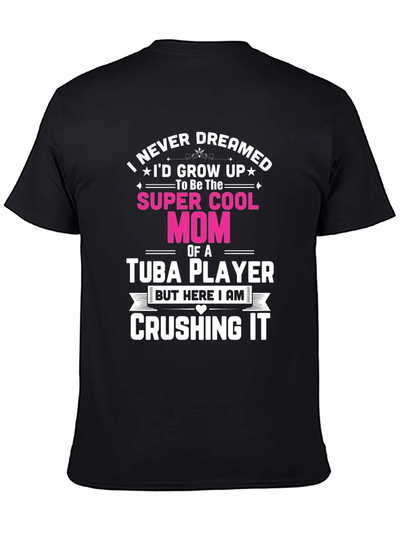 Super Cool Mom Tuba Player Black T-Shirt