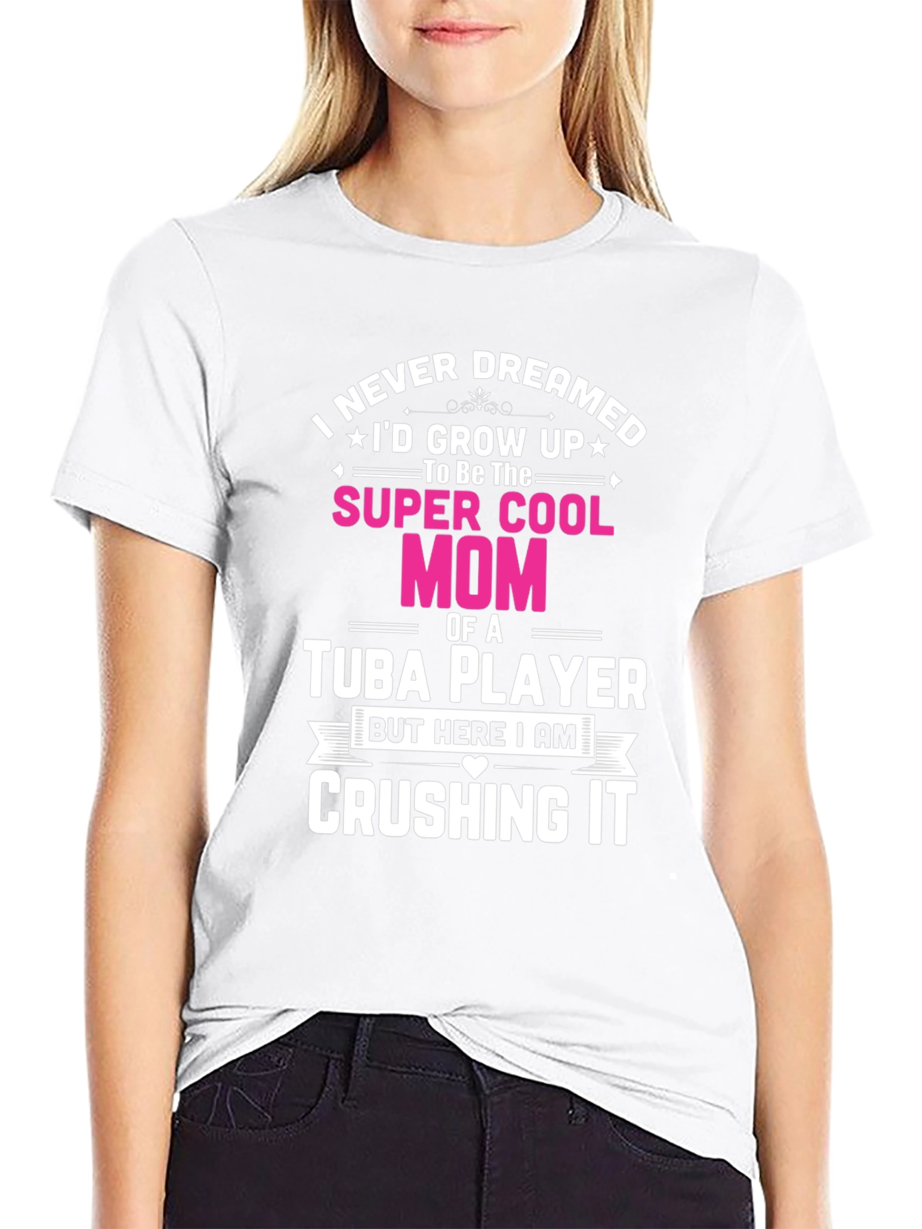 Super Cool Mom Tuba Player Black T-Shirt
