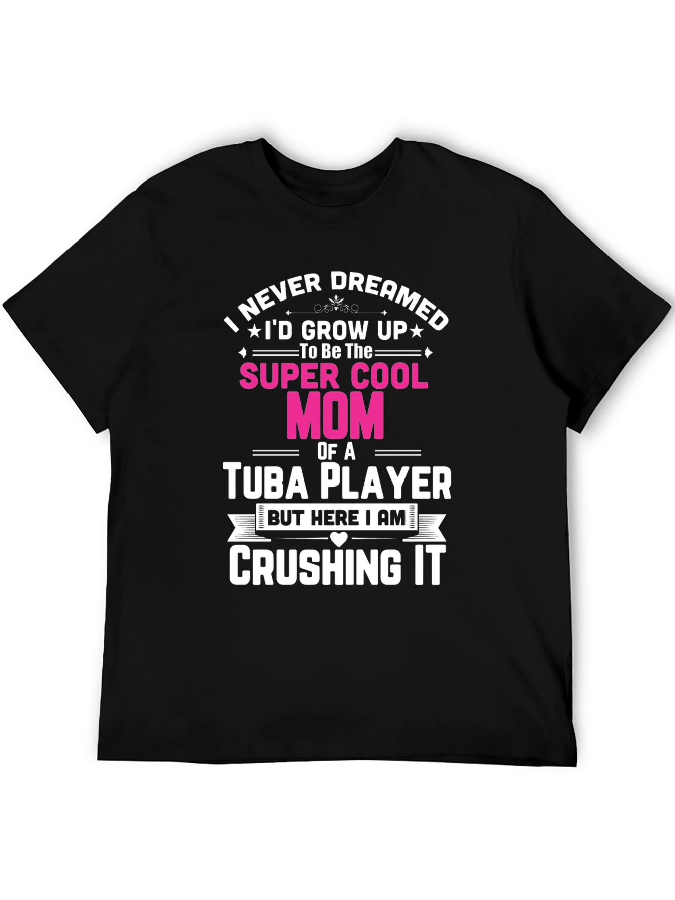 Super Cool Mom Tuba Player Black T-Shirt