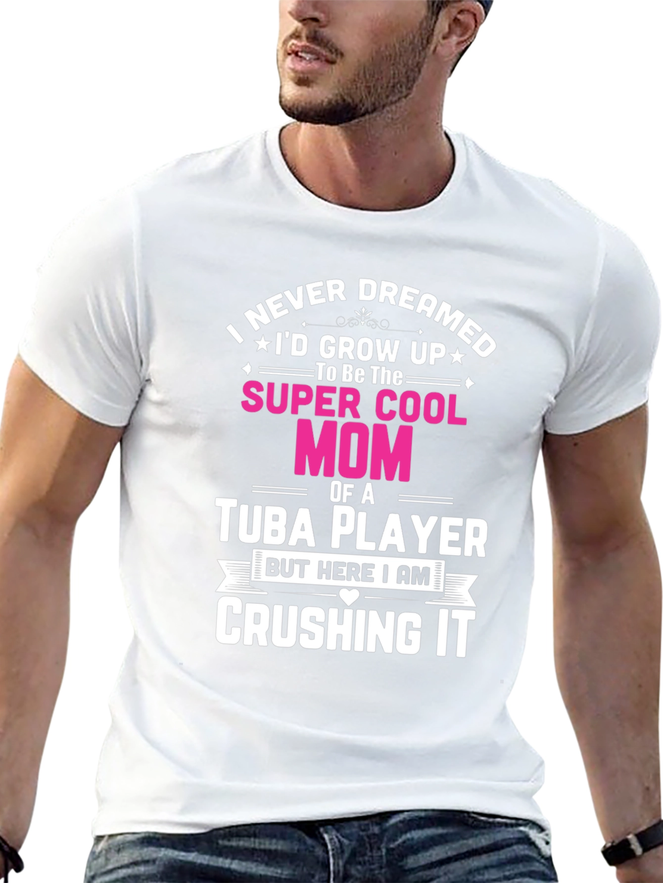 Super Cool Mom Tuba Player Black T-Shirt