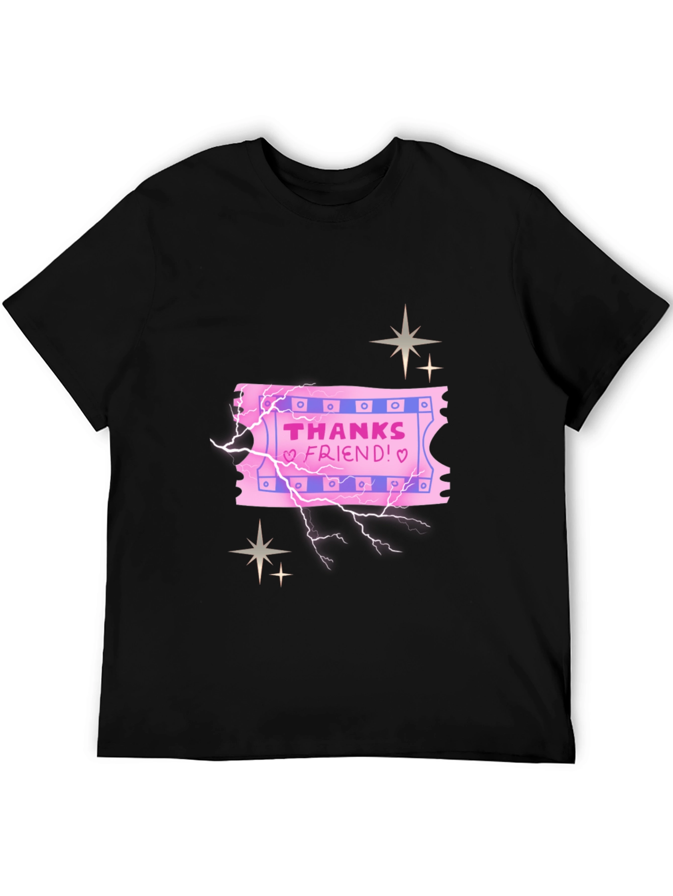 Thanks Friend Graphic Tee - Black