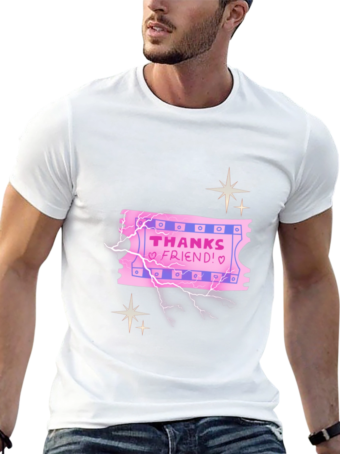Thanks Friend Graphic Tee - Black