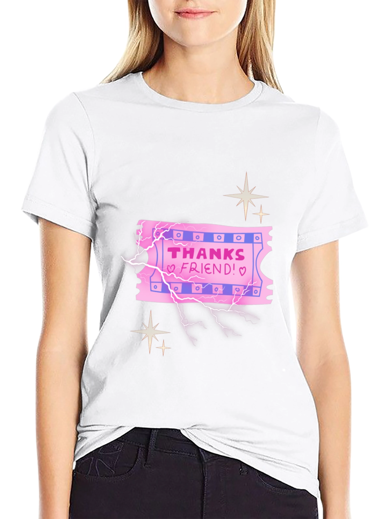 Thanks Friend Graphic Tee - Black