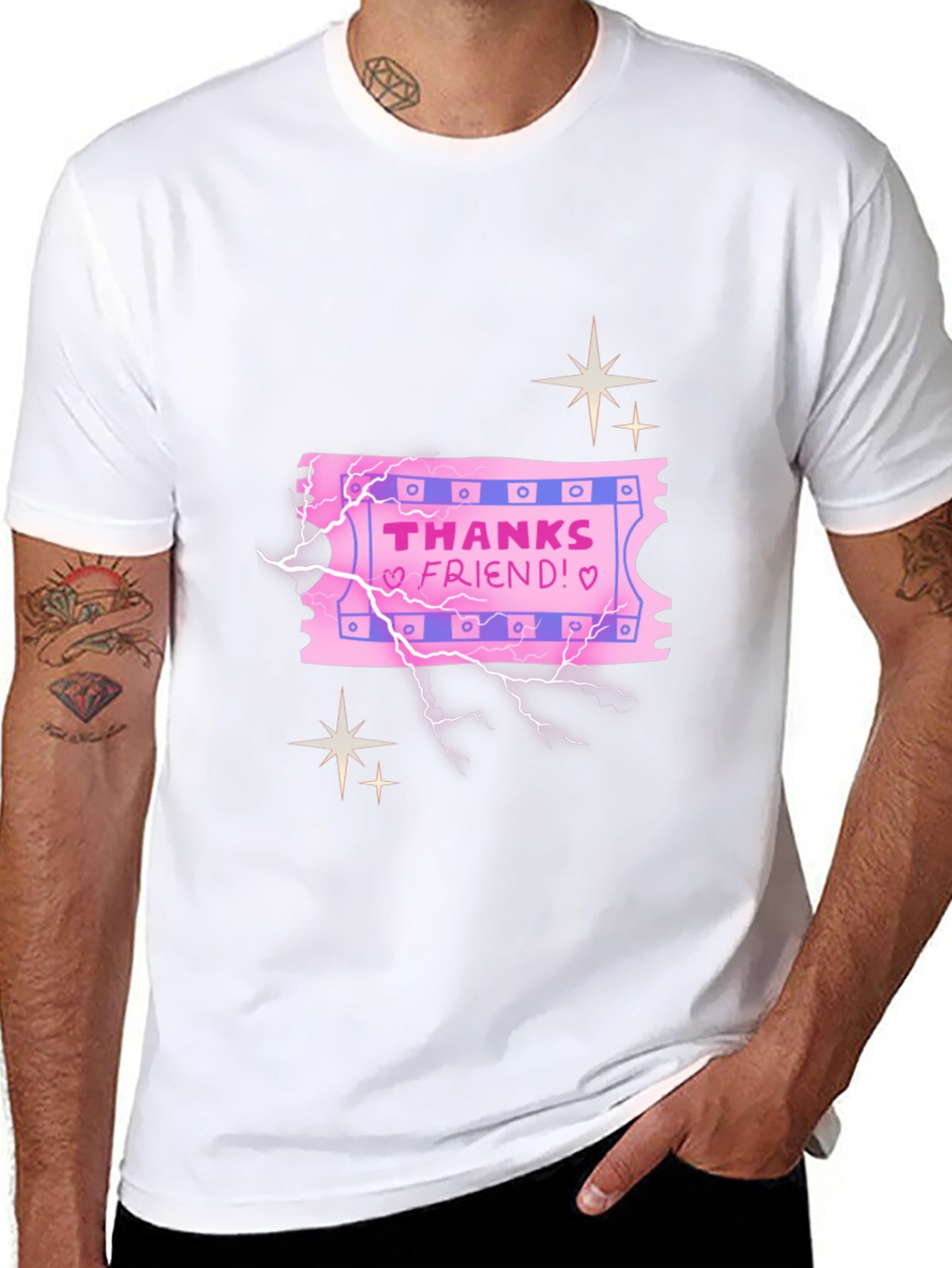 Thanks Friend Graphic Tee - Black