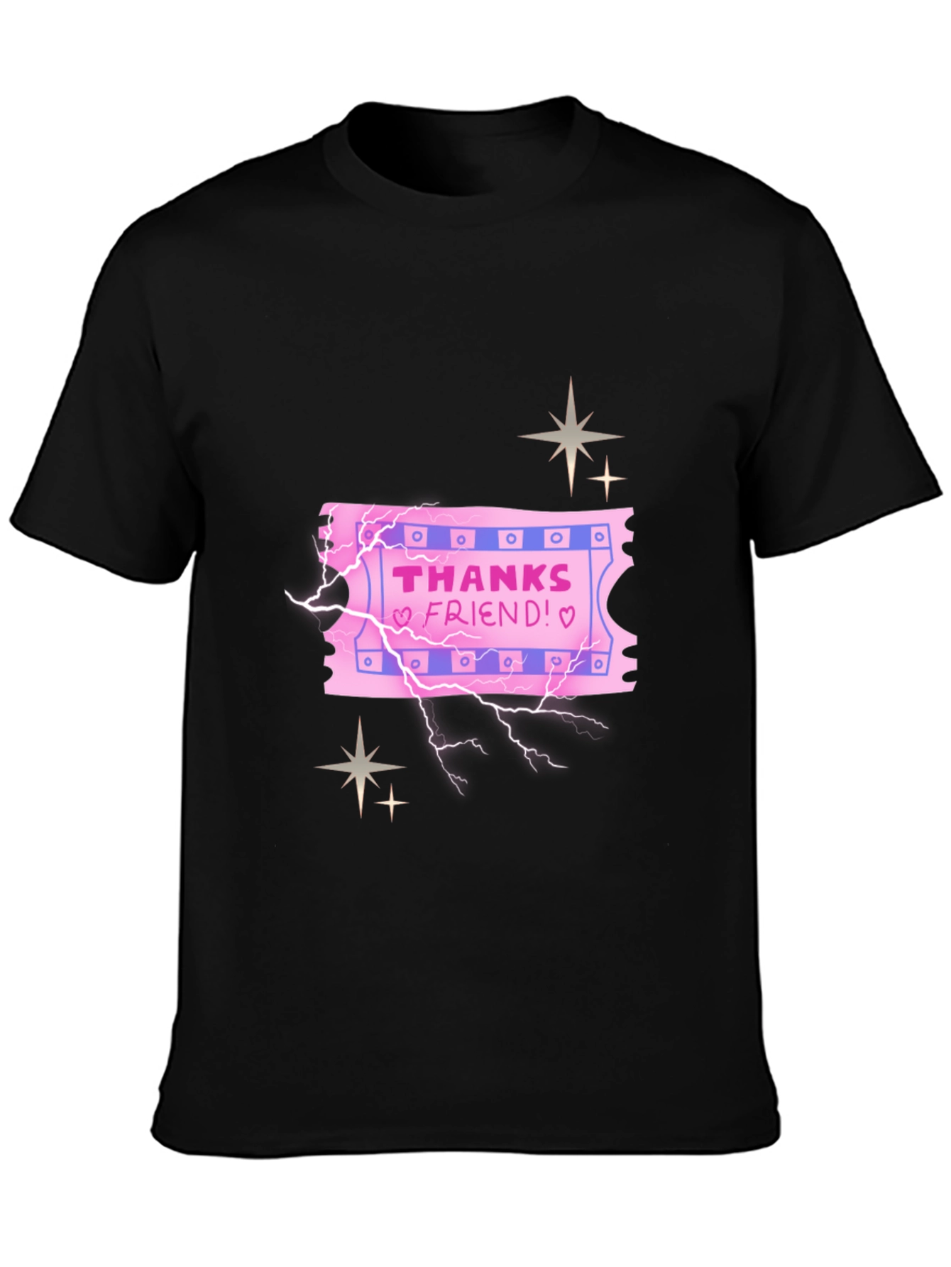 Thanks Friend Graphic Tee - Black