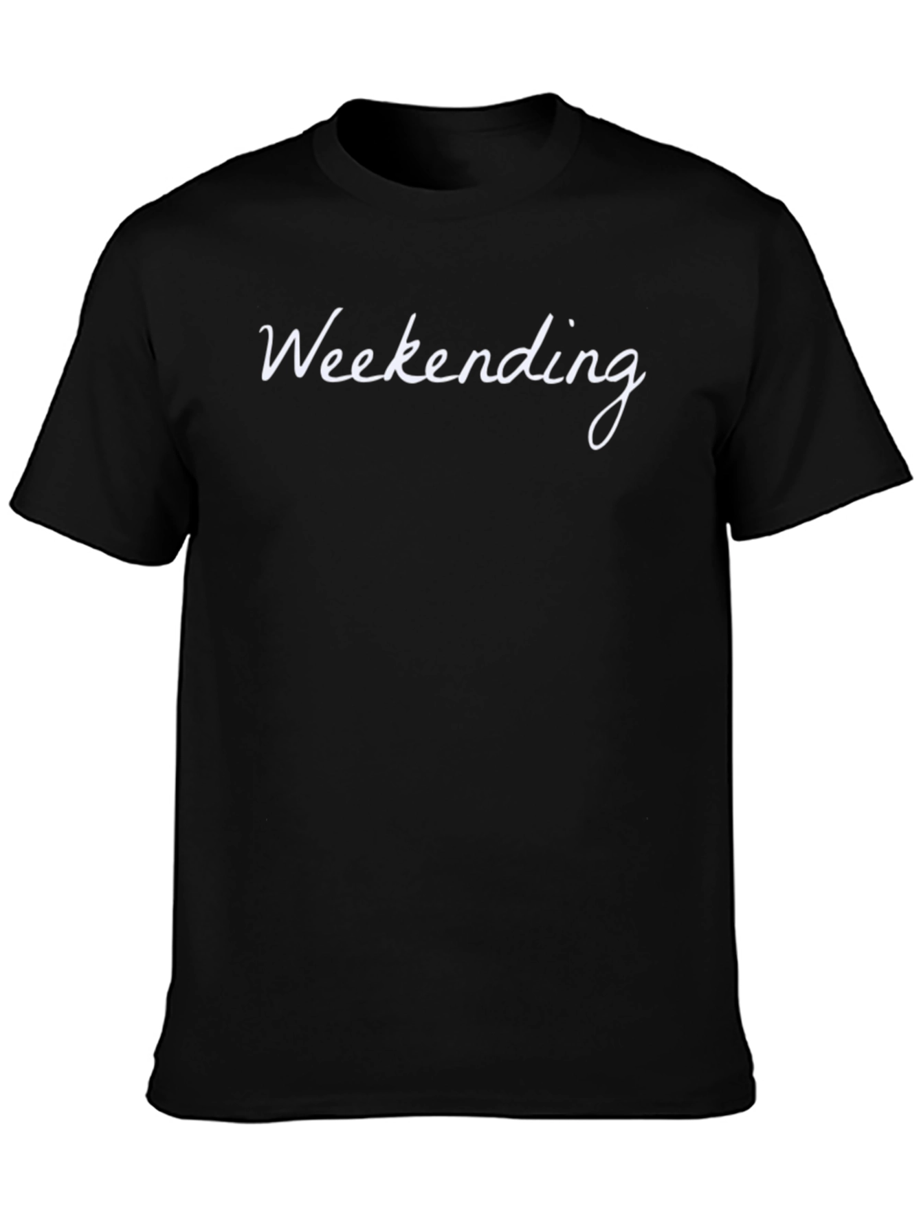Weekending Black Tee - Relaxed Weekend Vibes