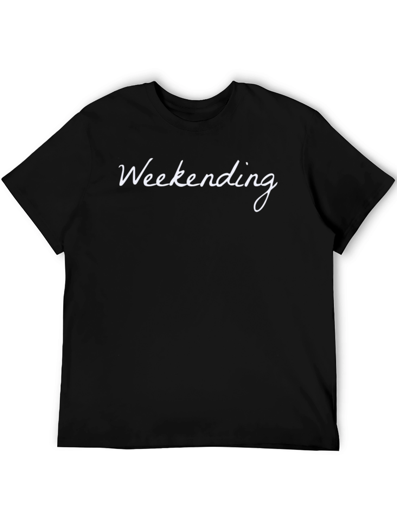 Weekending Black Tee - Relaxed Weekend Vibes