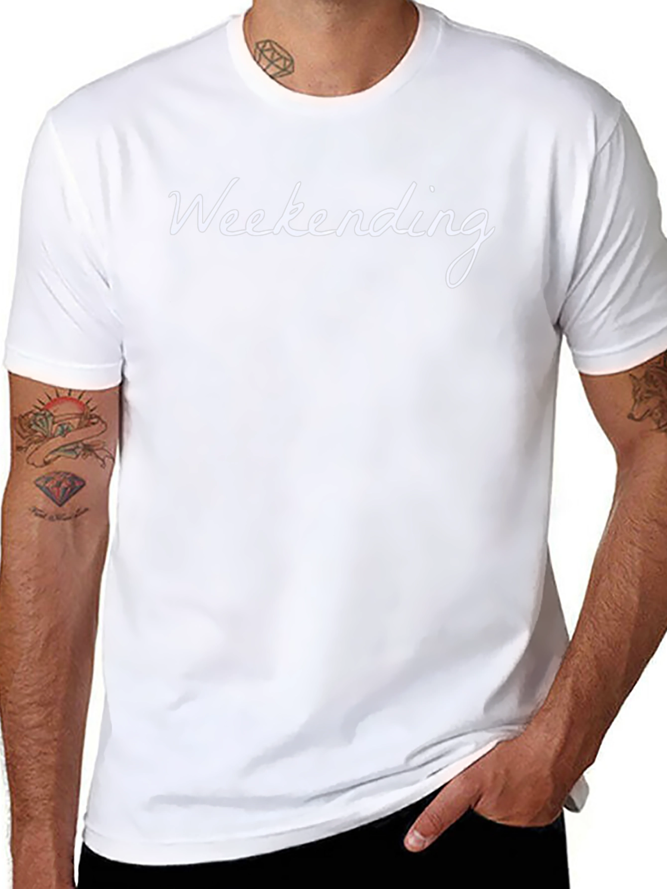 Weekending Black Tee - Relaxed Weekend Vibes
