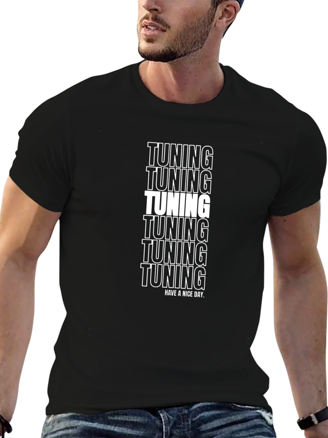 Tuning Black T-Shirt - Have A Nice Day Tee