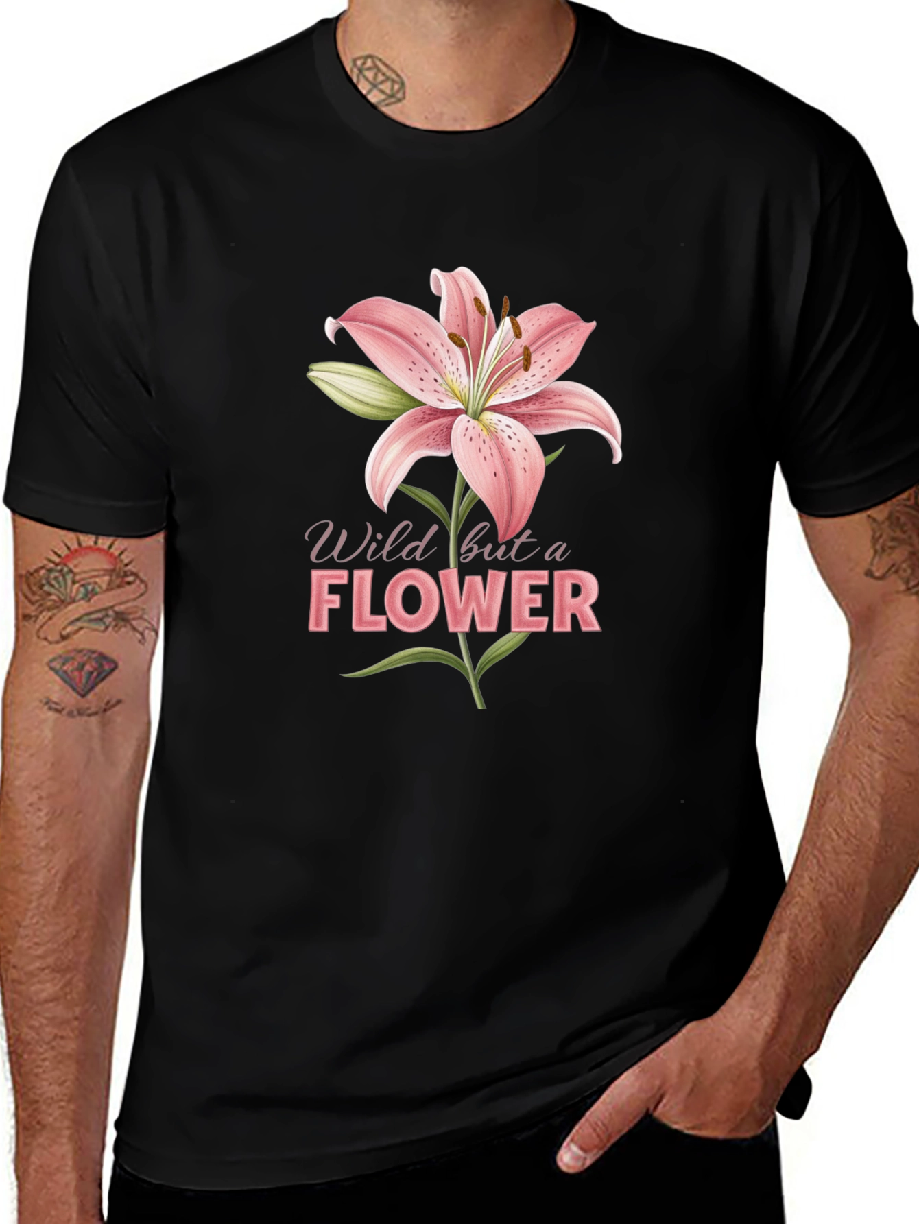 Wild Flower Graphic Tee - Black