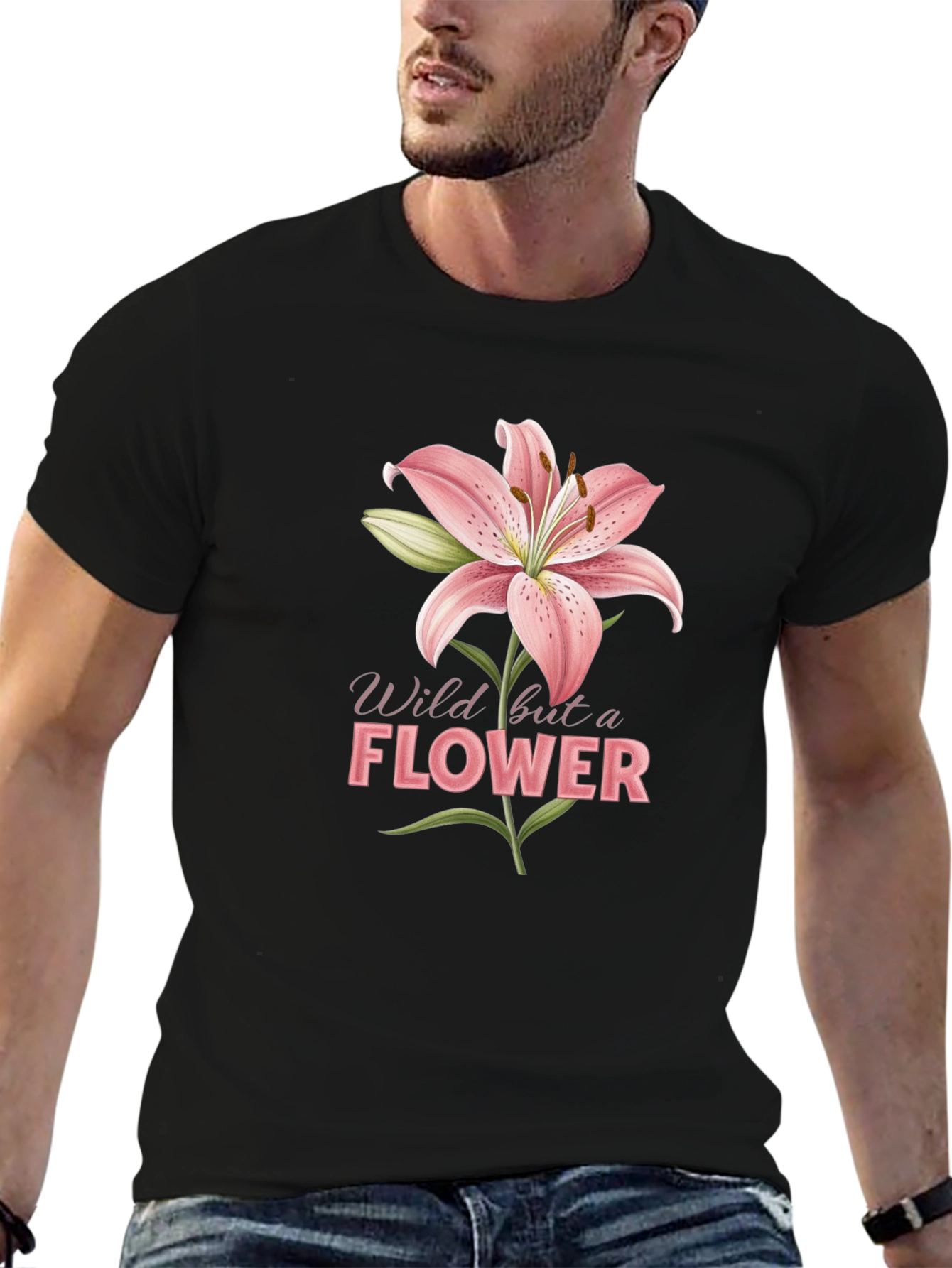 Wild Flower Graphic Tee - Black