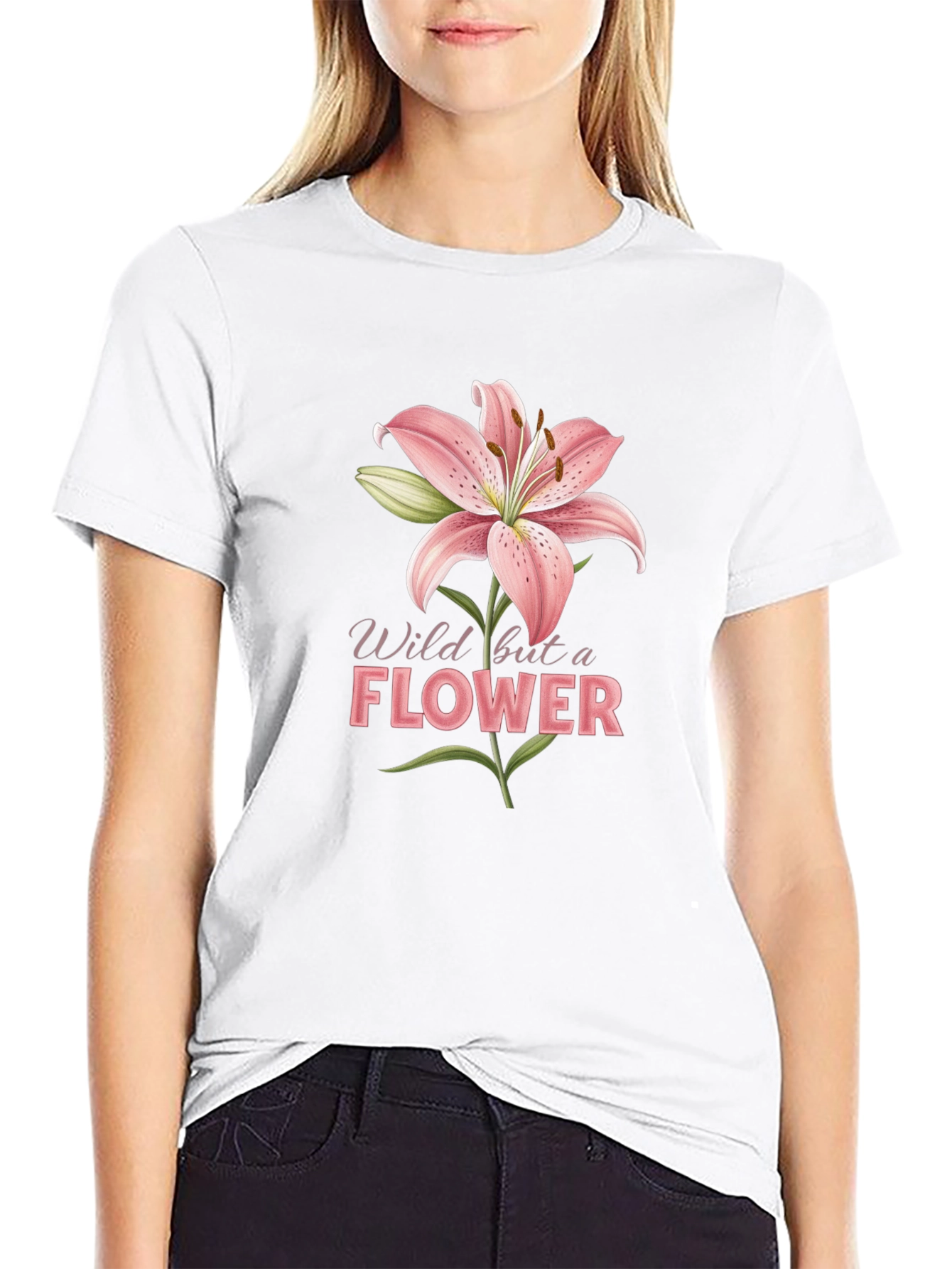 Wild Flower Graphic Tee - Black
