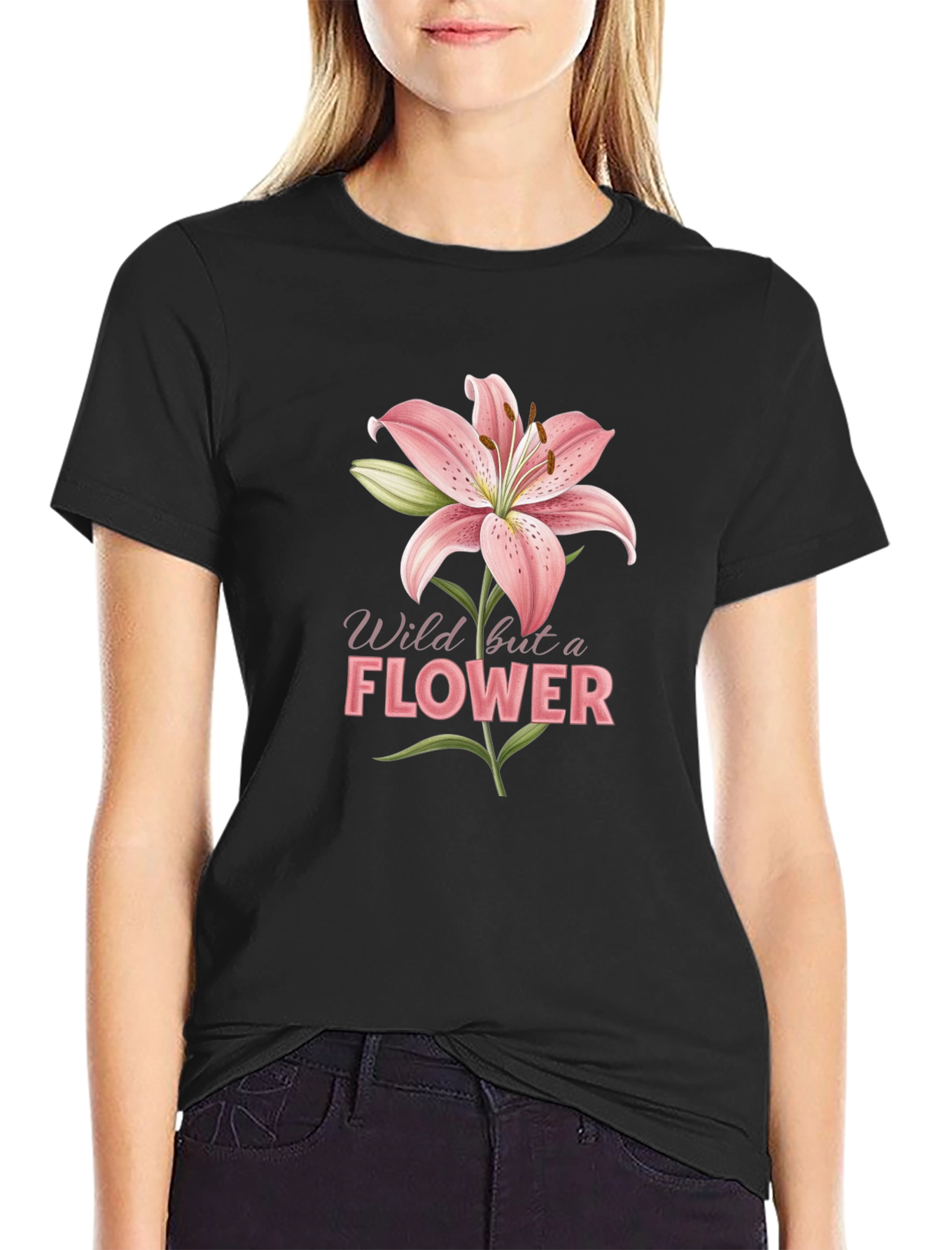 Wild Flower Graphic Tee - Black
