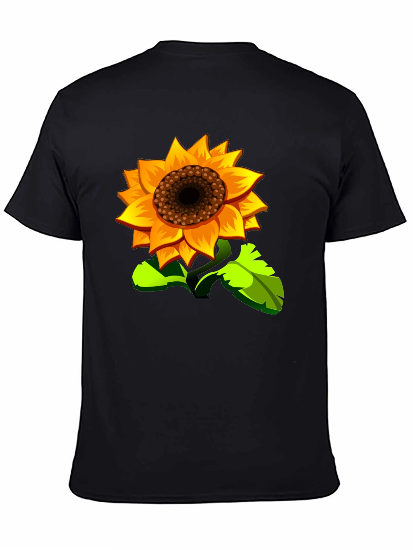Sunflower Graphic Print Black T-Shirt