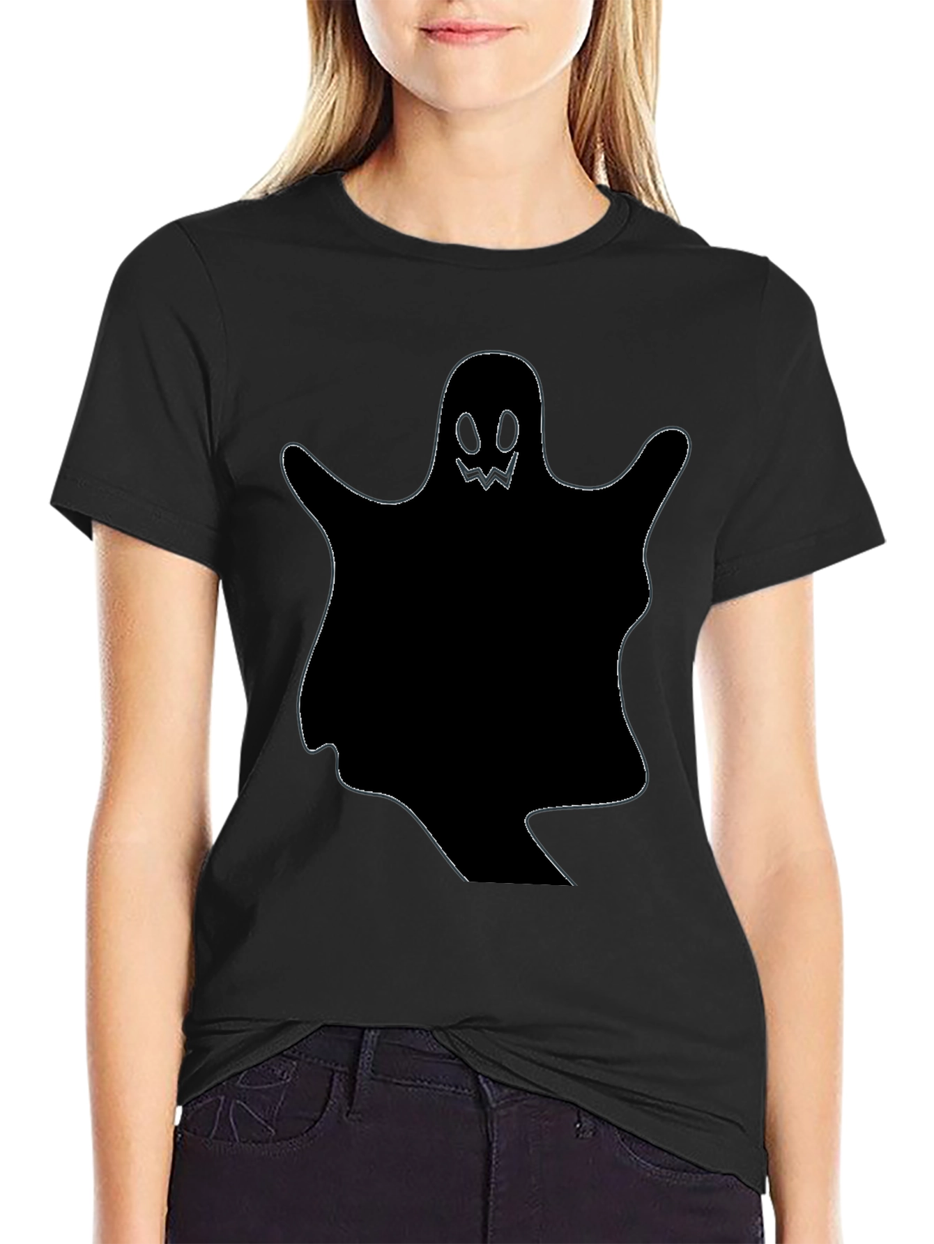Spooky Ghost Graphic Tee - Halloween Shirt