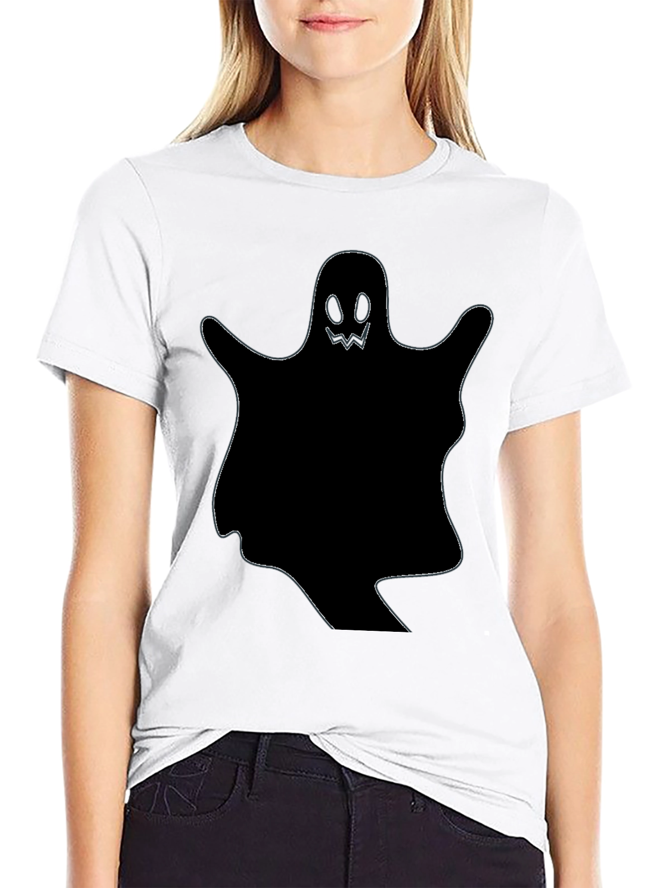 Spooky Ghost Graphic Tee - Halloween Shirt