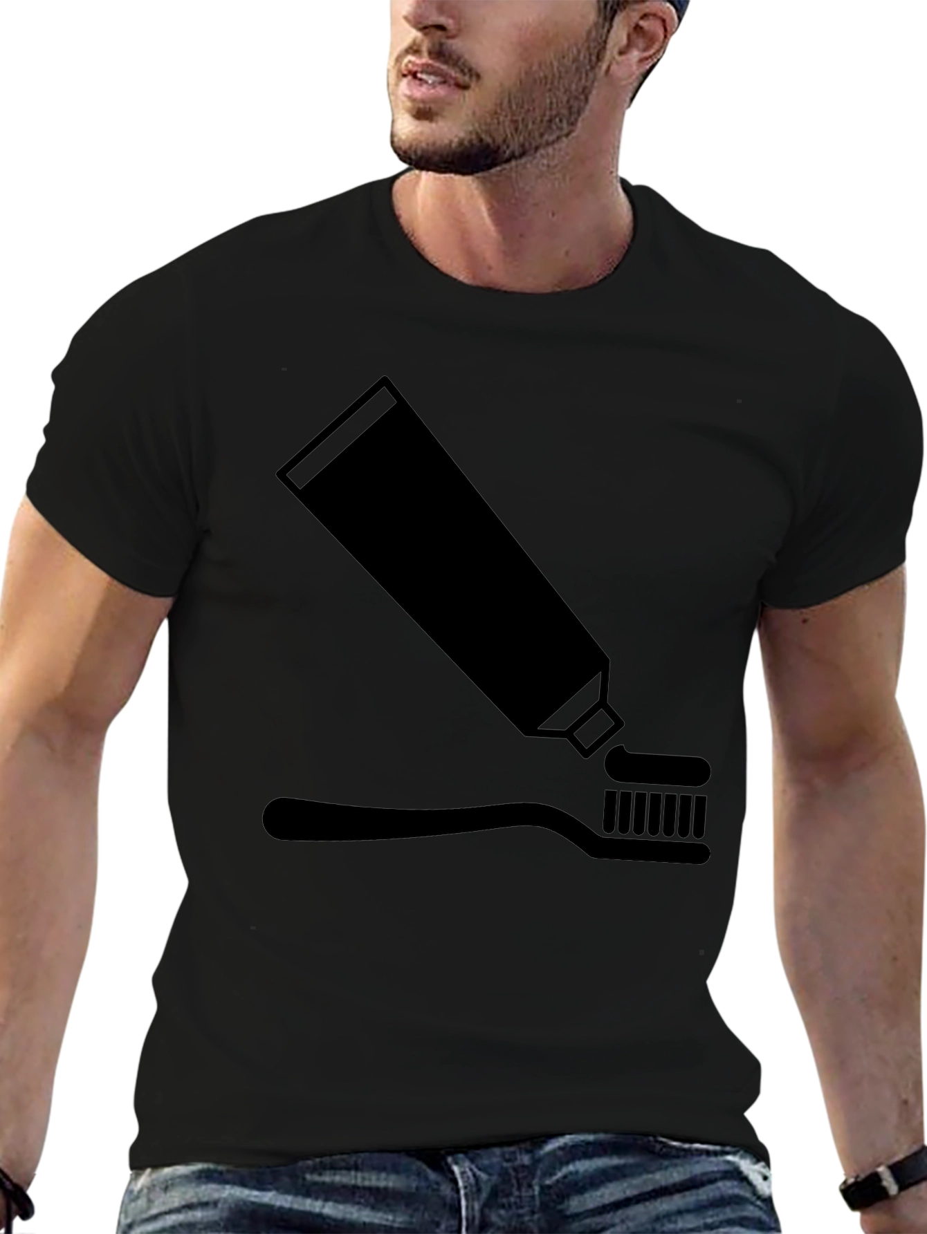 Toothpaste & Brush Graphic Tee - Black