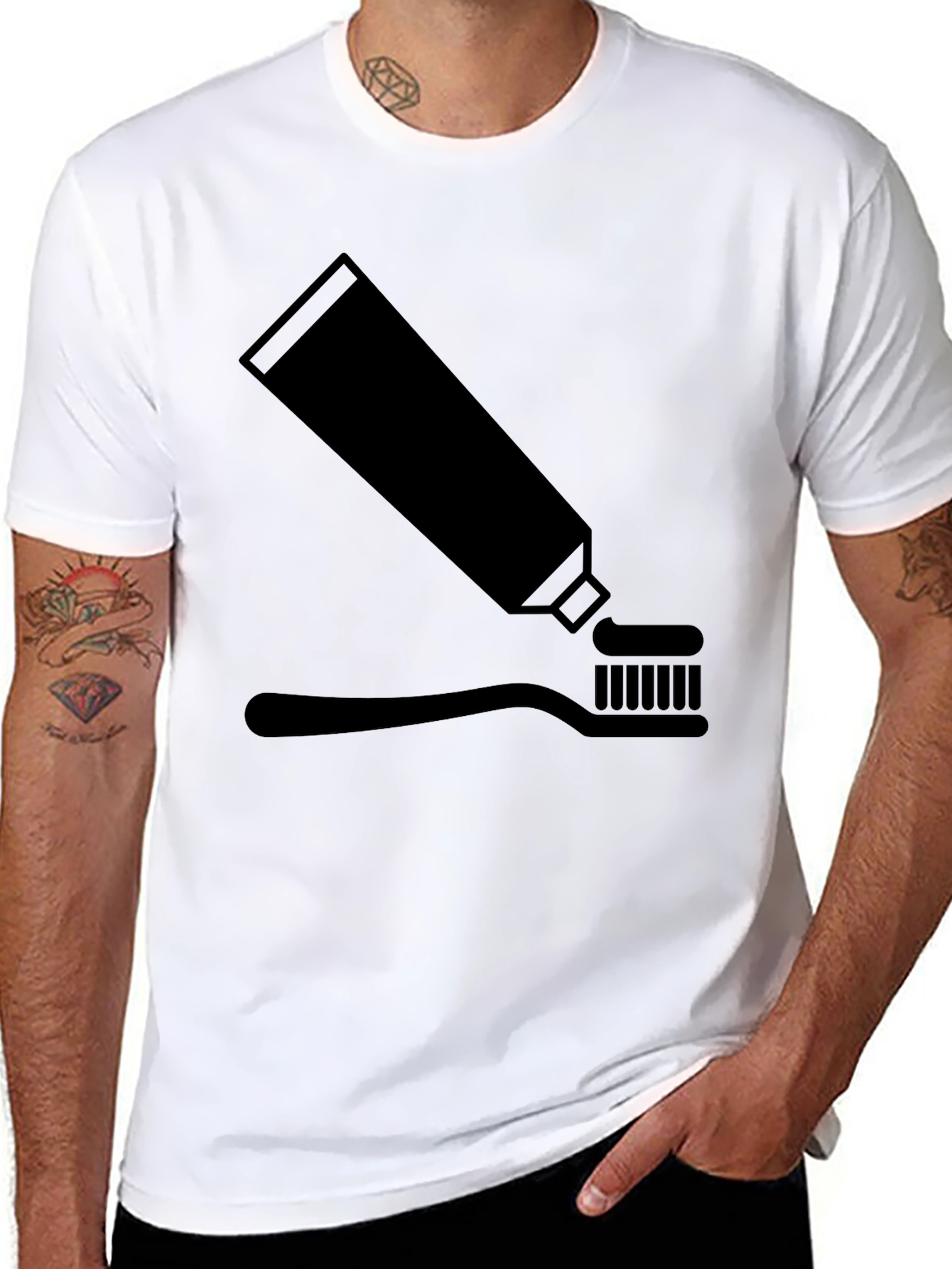 Toothpaste & Brush Graphic Tee - Black